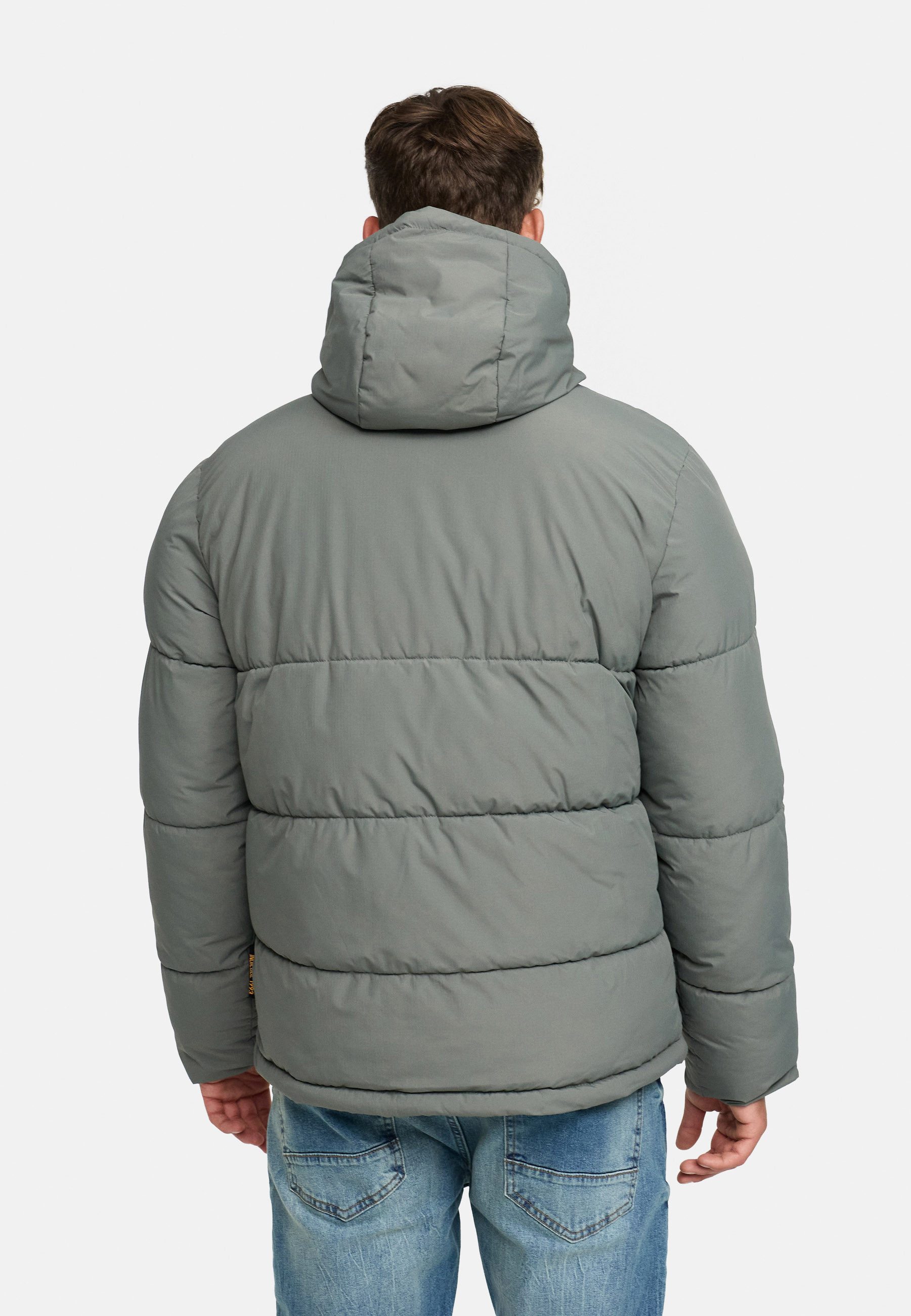 Indicode Winterjacke Herren INLaurits Jacket Herrenjacke Daunen-Optik mit Kapuze und sportiver Steppoptik