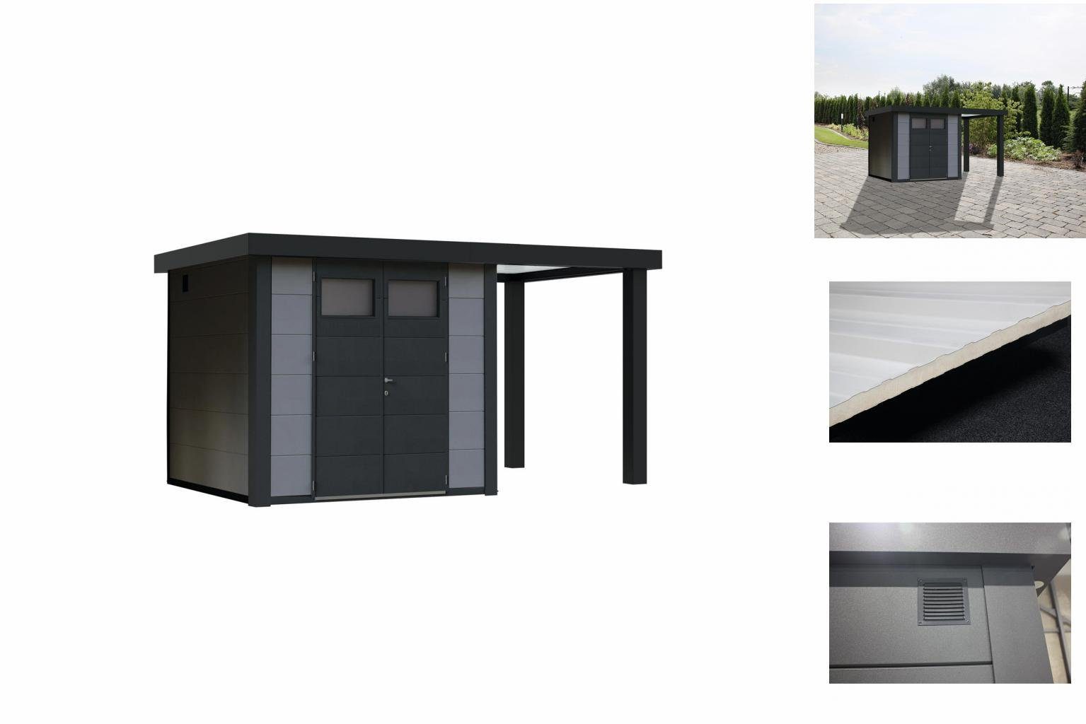 Wolff GartenGeräteschrank »Eleganto 3024 Lichtgrau Mit Seitendach 170