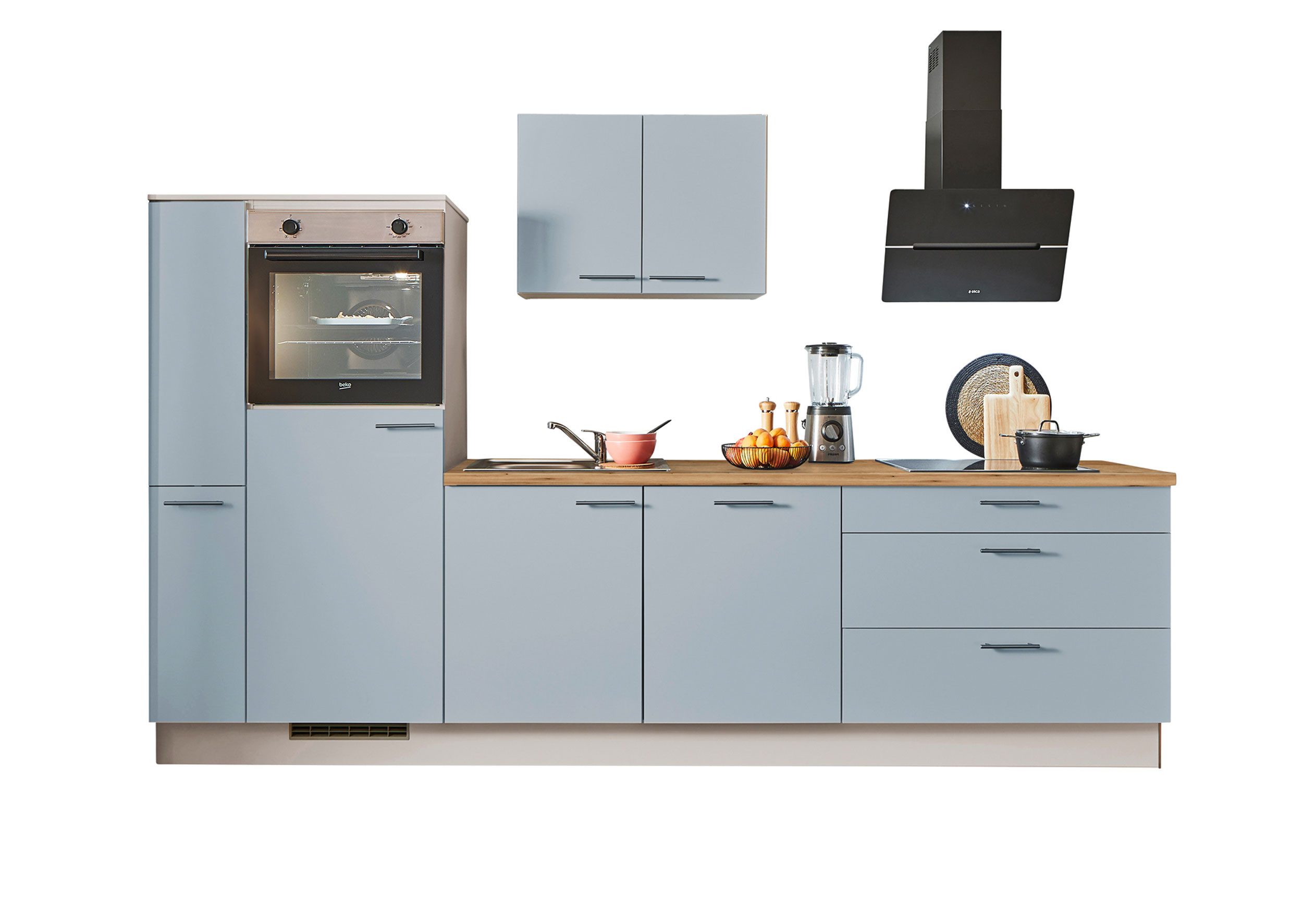 pino Кухниzeile Lund, individuell anpassbar, gratis Кухниplanung mit Profis, (Breite 290cm), vormontiert, wahlw. mit E-Geräten, Preis inkl. Lieferung & Montage