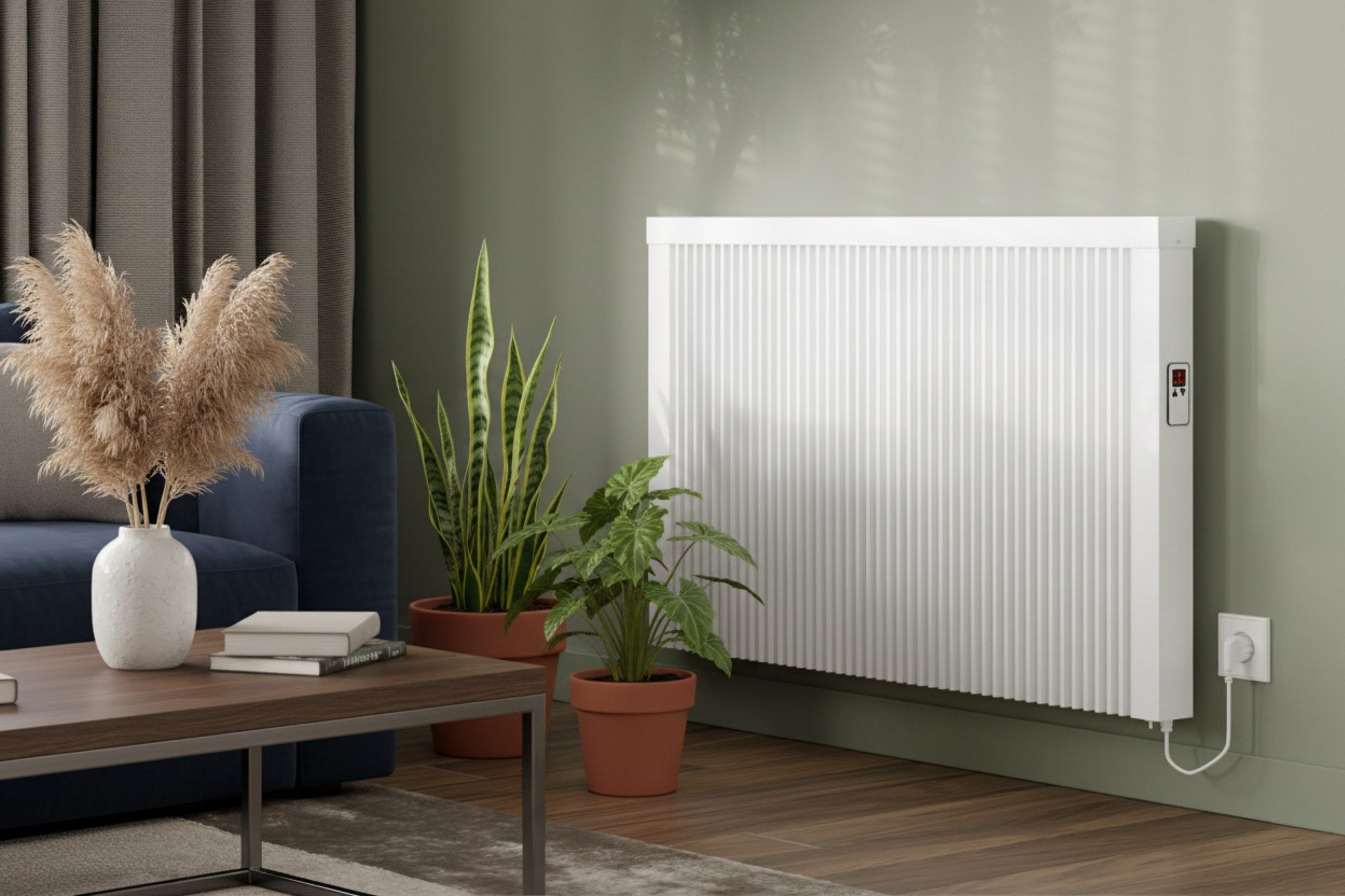 eVARMO Elektro-Heizkörper Flächenspeicherheizung areo direct 2.0, moderne Elektroheizung, Einfaches 2-Knopf-Thermostat, Appsteuerung ohne Zusatzgerät möglich – Bild 5 von 5
