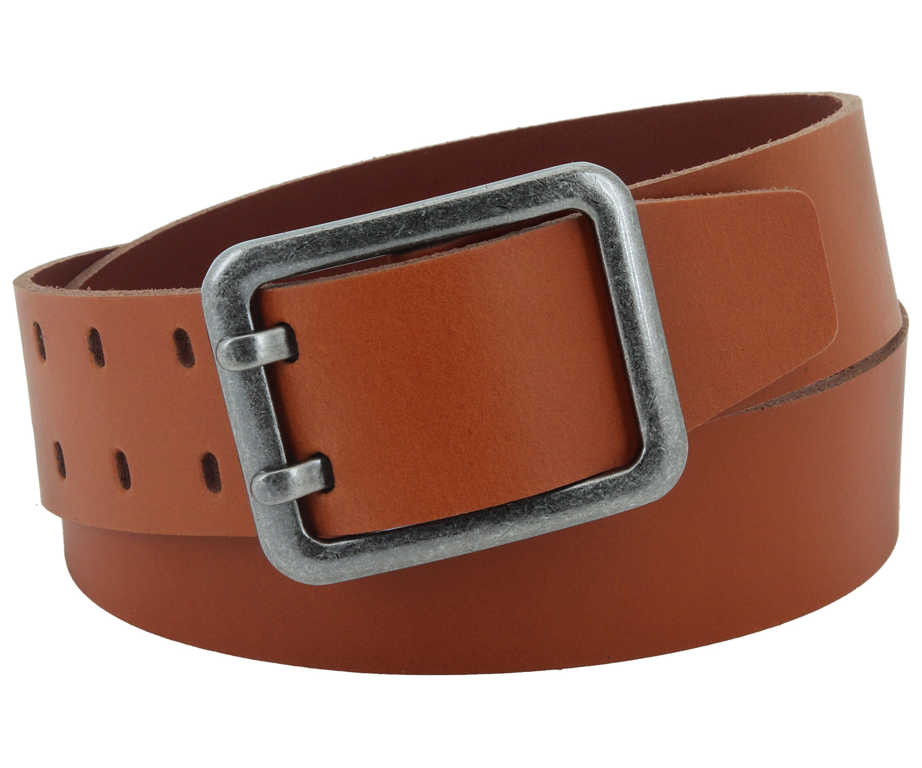 COLOGNEBELT Ledergürtel OM63-PL-Cognac MADE IN GERMANY, Cognac Kürzbar, 100 % Echtleder, Aus einem Stück, Unisex