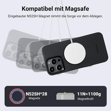 Fangqi Smartphone-Hülle Pitaka Ultradünne Hülle für iPhone 14 Pro/iPhone 15 Pro 6.1", 0,95 mm dünn, eingebauter N52SH-Magnet