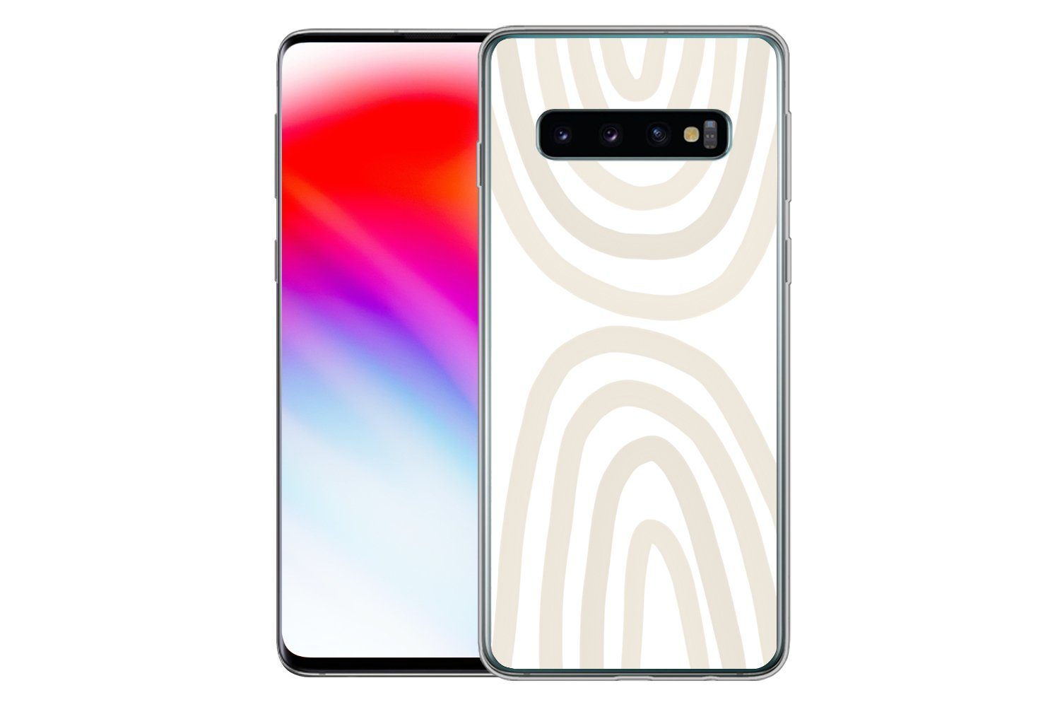 MuchoWow Handyhülle für Samsung Galaxy S10 Regenbogen - Pastell - Design - Abstrakt, Phone Case, Silikon, Schutzhülle Dünn