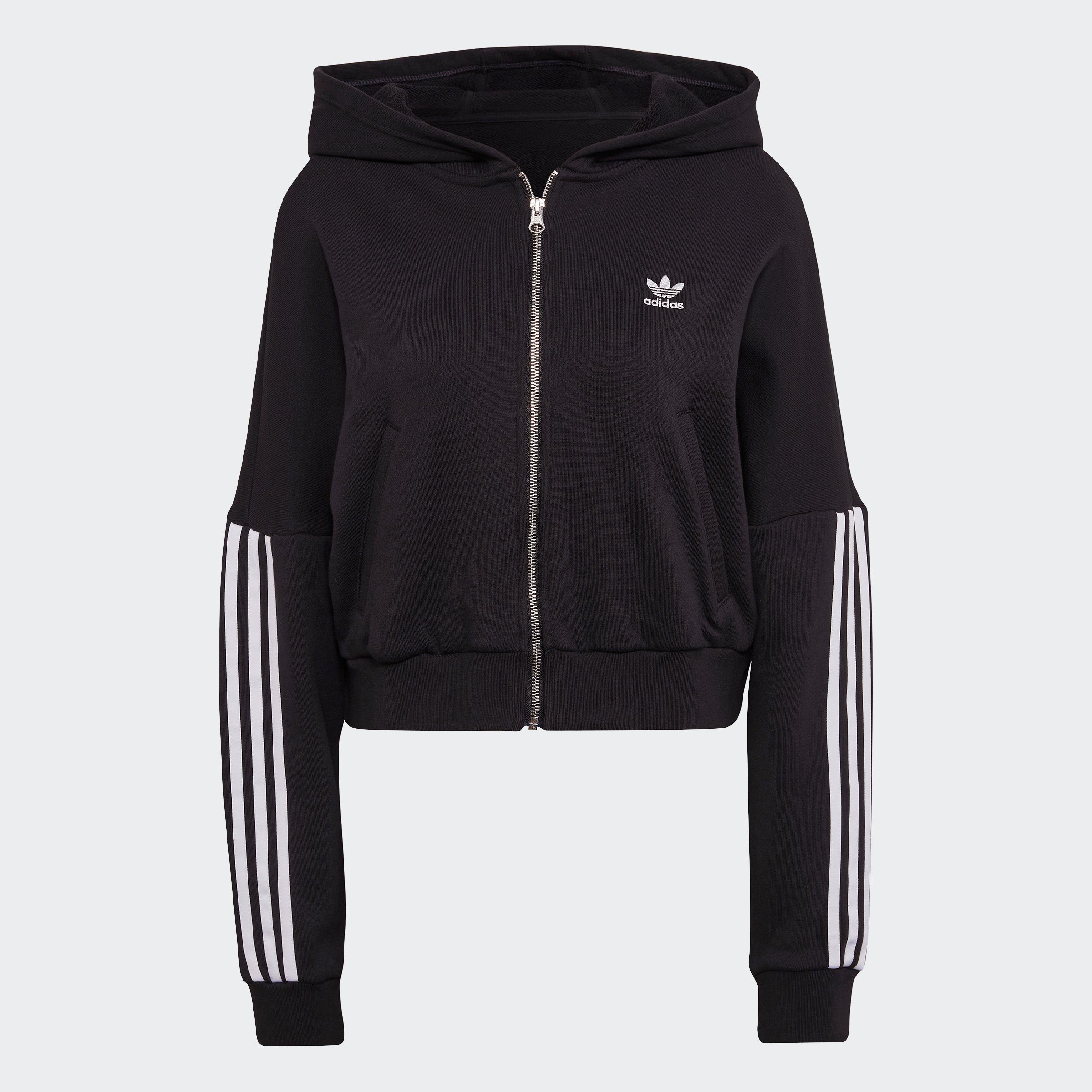 KAPUZENJACKE FULL-ZIP Originals BLACK (1-tlg) CLASSICS Kapuzensweatjacke ADICOLOR adidas RELAXED