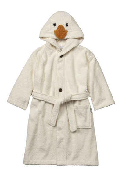 Sterntaler® Babybademantel Bademantel Edda, lange Arme, 100 % Baumwolle, aus saugfähiger Baumwolle, mit Kapuze und aufgesetzten Taschen, Knöpfe