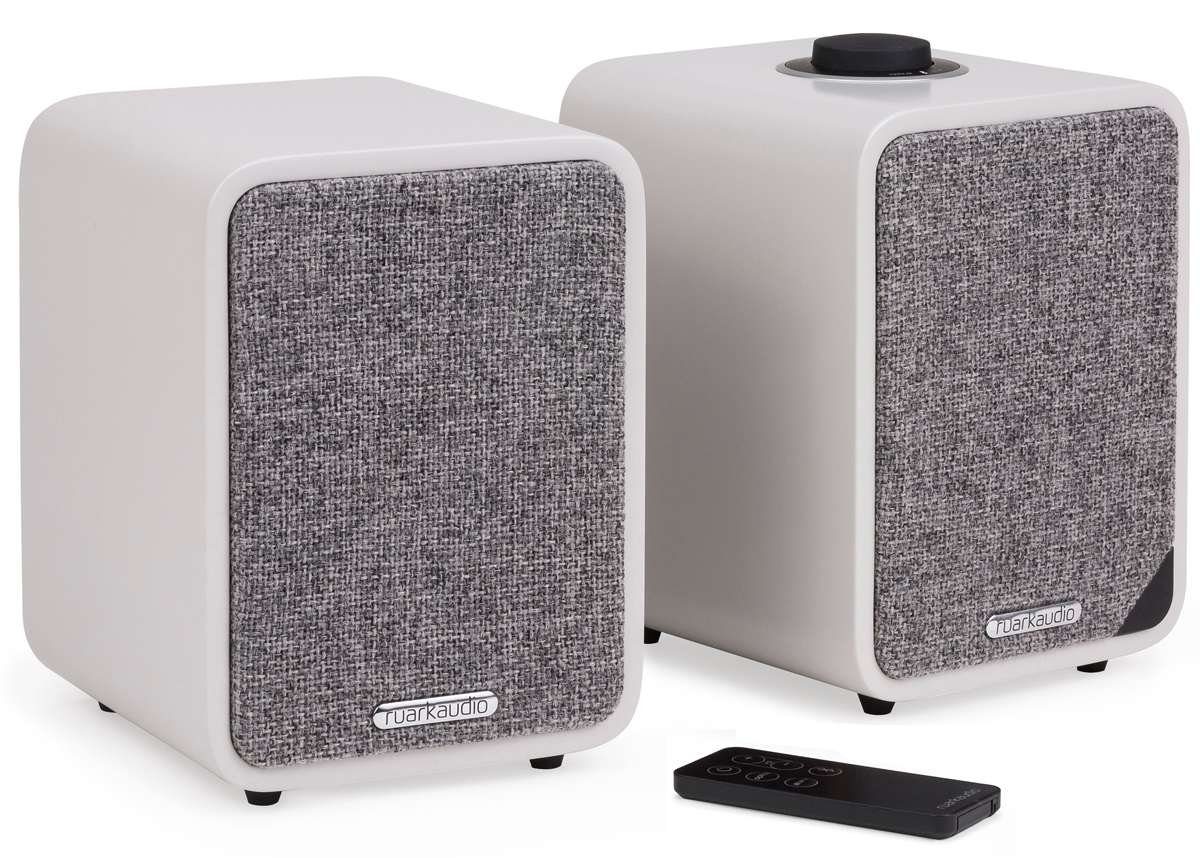 ruark audio ruarkaudio MR1 MKII Bluetooth Lautsprecher Paar Matt Grau Lautsprecher (Bluetooth, Bluetooth,Fernbedienung,3D-Stereoklang,Class A/B Verstärker 20W)