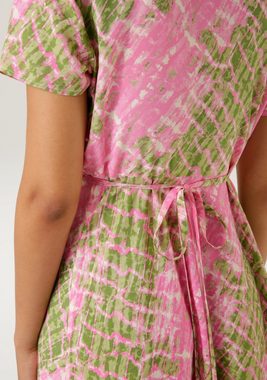 Aniston CASUAL Wickelkleid mit farbharmonischem Batikdruck - NEUE KOLLEKTION