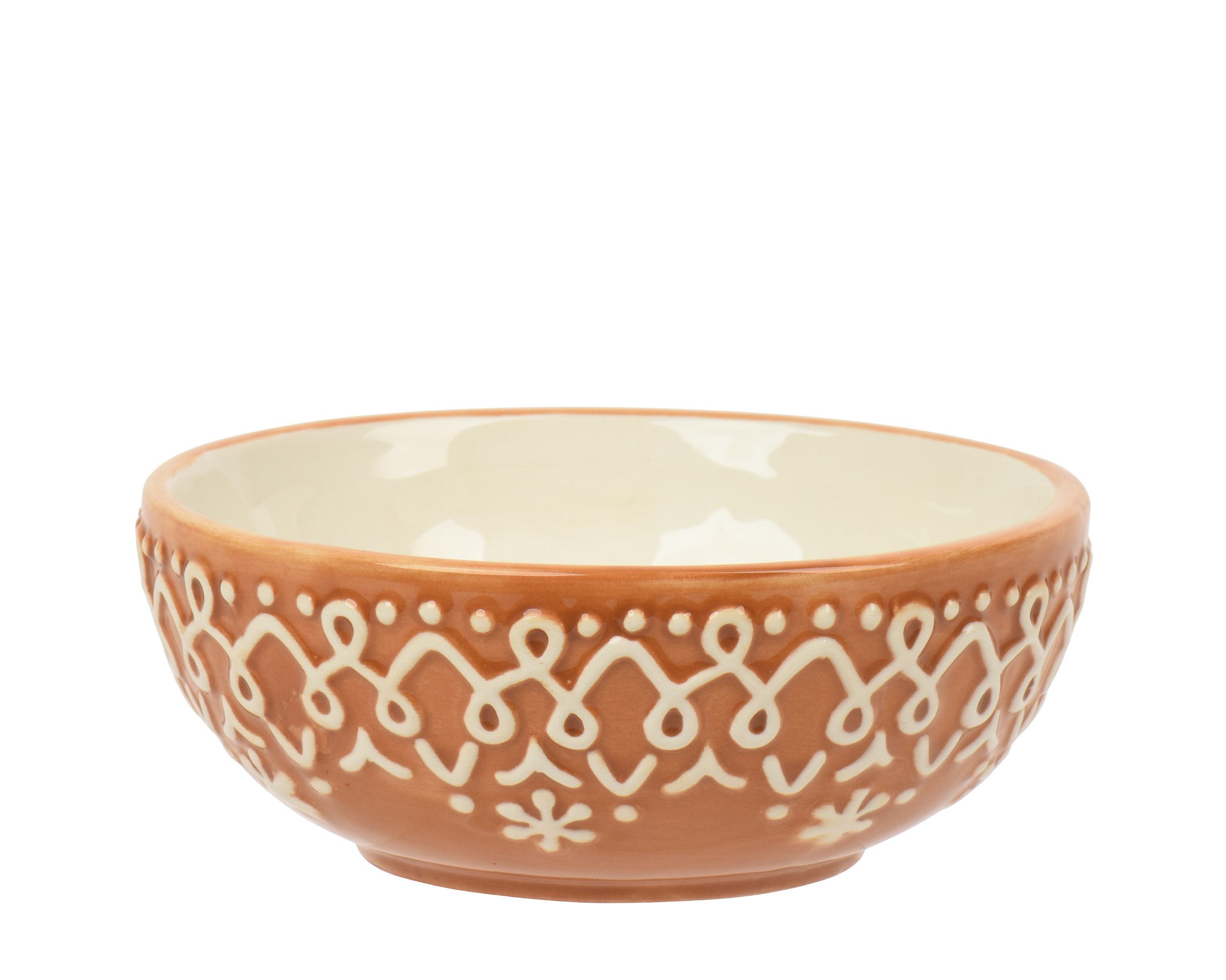 Kaemingk Müslischale, Keramik, Müslischale 15cm Keramik in Lebkuchen Optik Braun / Creme