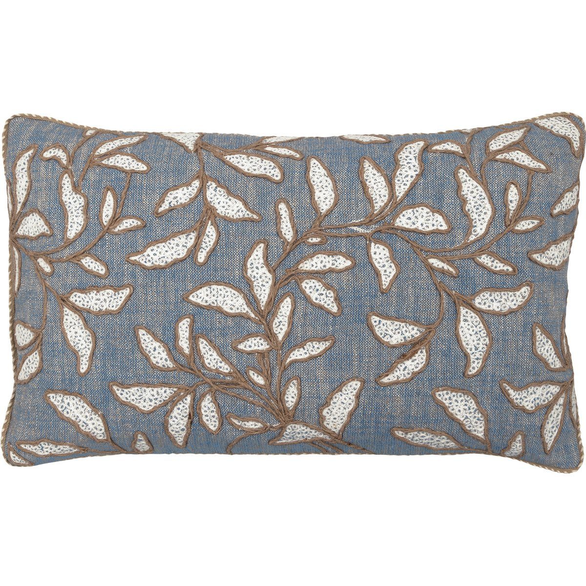 Greengate Kissenhülle Leaf blue allover Kissenhülle günstig online kaufen
