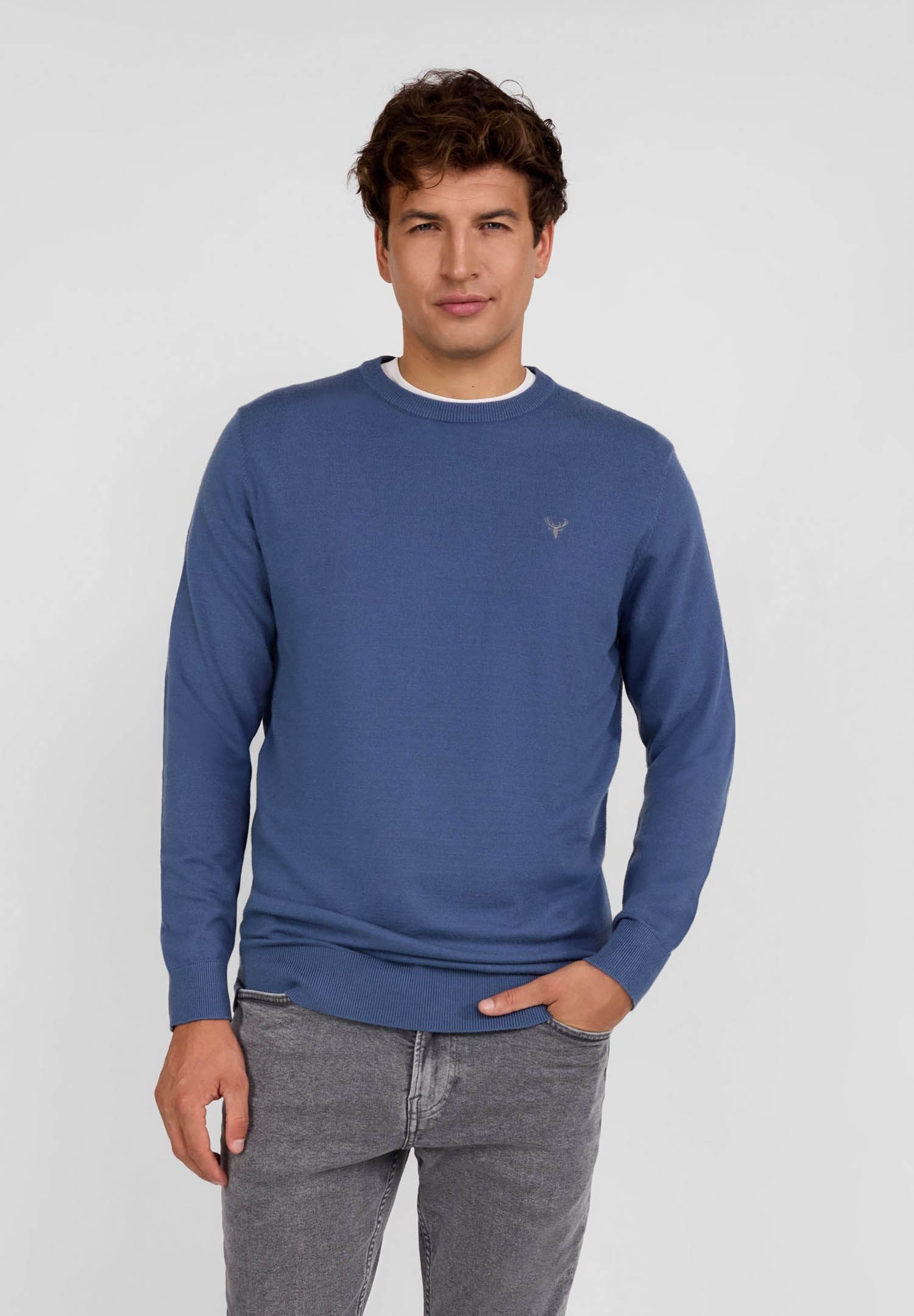 Strickpullover Strickpullover mit Logo und Rundhals für Herren. (XS-XXL)