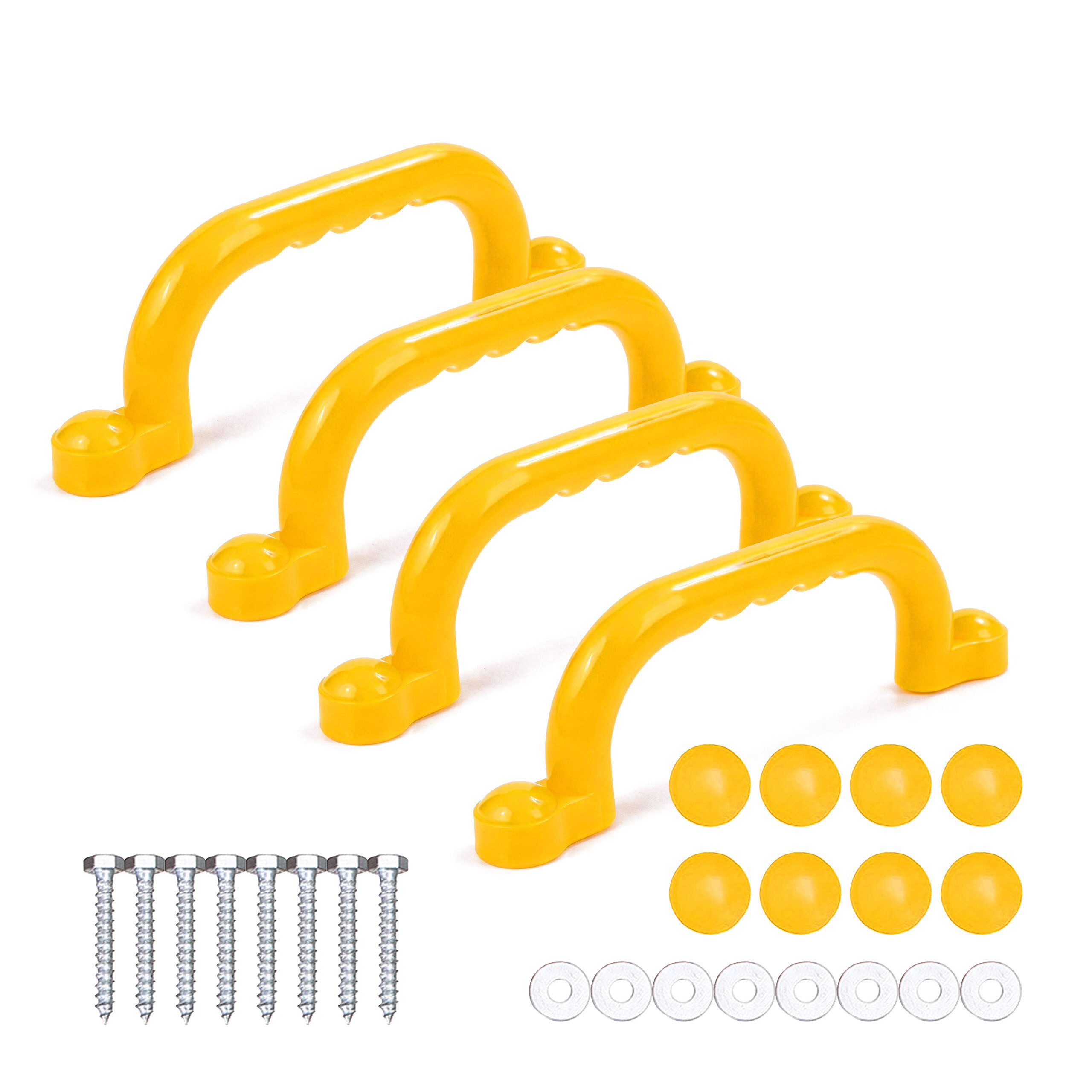 relaxdays Klettergriff Klettergerüst-Griffe im Set (4-St), gelb, 4er Pack