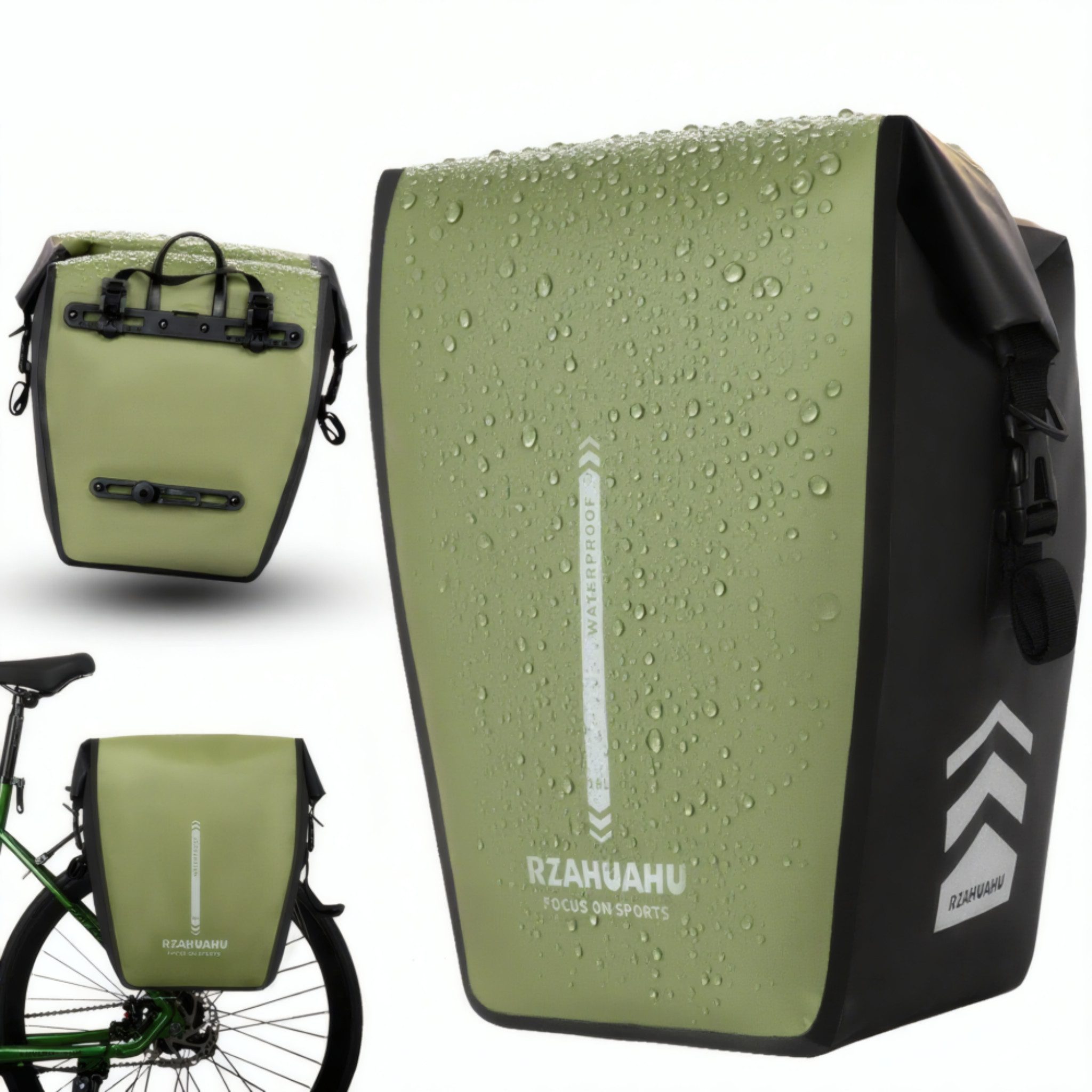 Forrlite Fahrradtasche, Gepäckträgertasche, Fahrradtasche für Gepäckträger (100% Wasserdicht & Reflektierend, mit Tragegriff und Schultergurt, Gefertigt für Langlebigkeit)