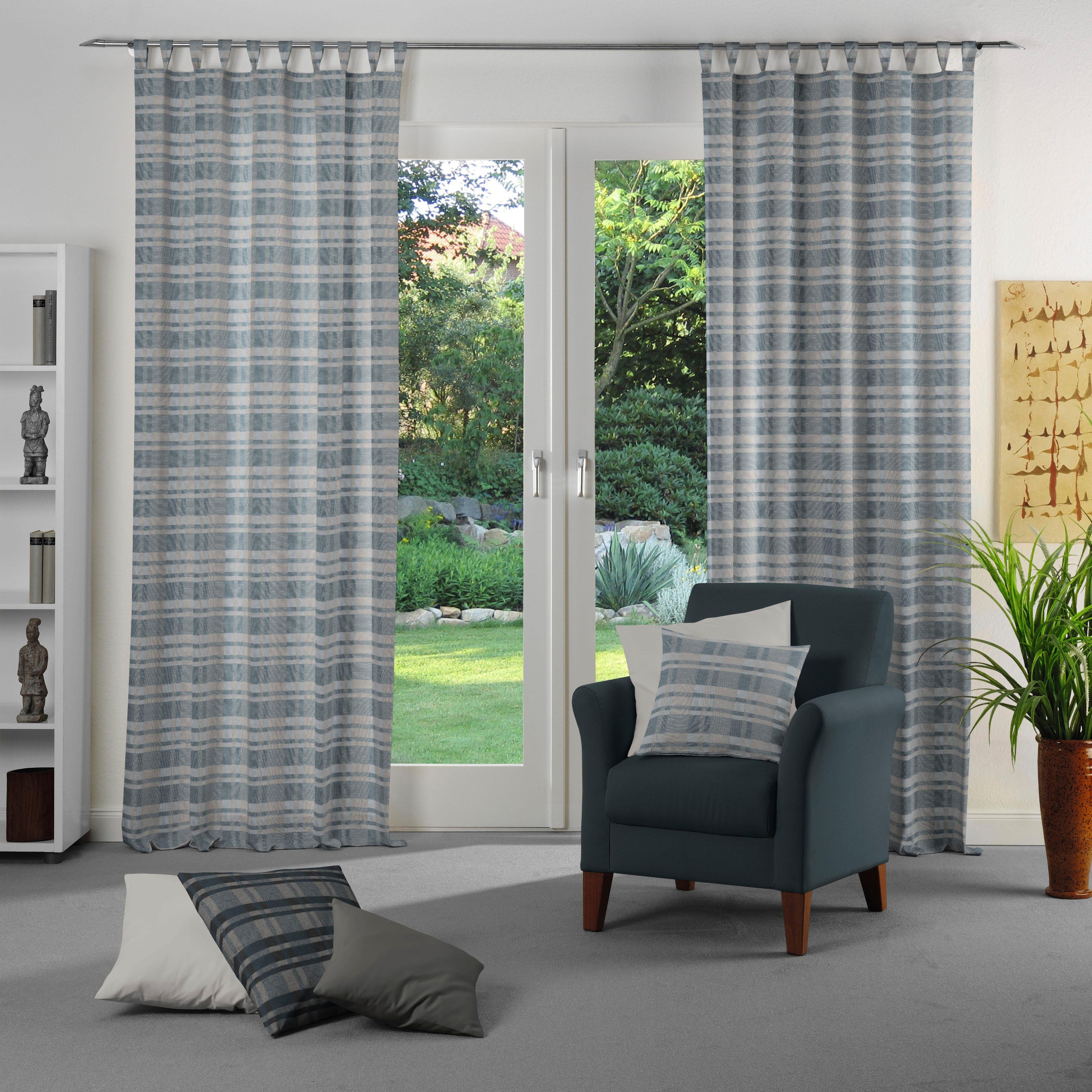 Wirth Vorhang Laufenberg (1 St), Schlaufen, blickdicht, Jacquard