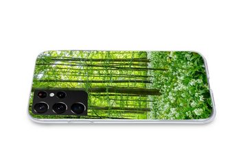 MuchoWow Handyhülle Wald - Bäume - Grün, Phone Case, Handyhülle Samsung Galaxy S21 Ultra, Silikon, Schutzhülle