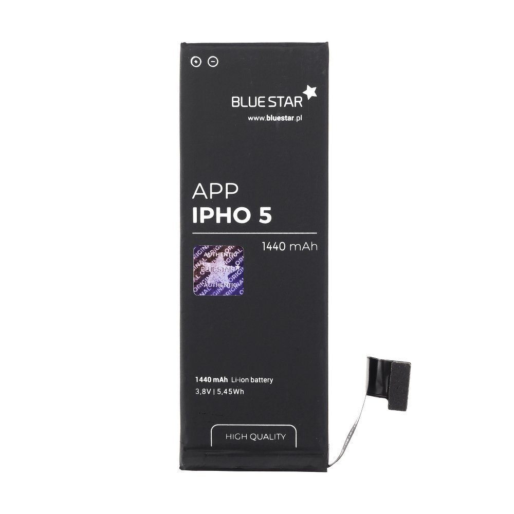 BlueStar Bluestar Batterie Accu 1440 mAh Akku Ersatz 5 Austausch Smartphone-Akku 616-0613 Handy iPhone kompatibel APN mit