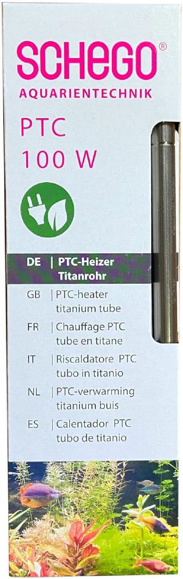 SCHEGO Regelheizer Schego PTC-Heizer Titanrohr energieeffizienter Aquarium Heizstab 100W