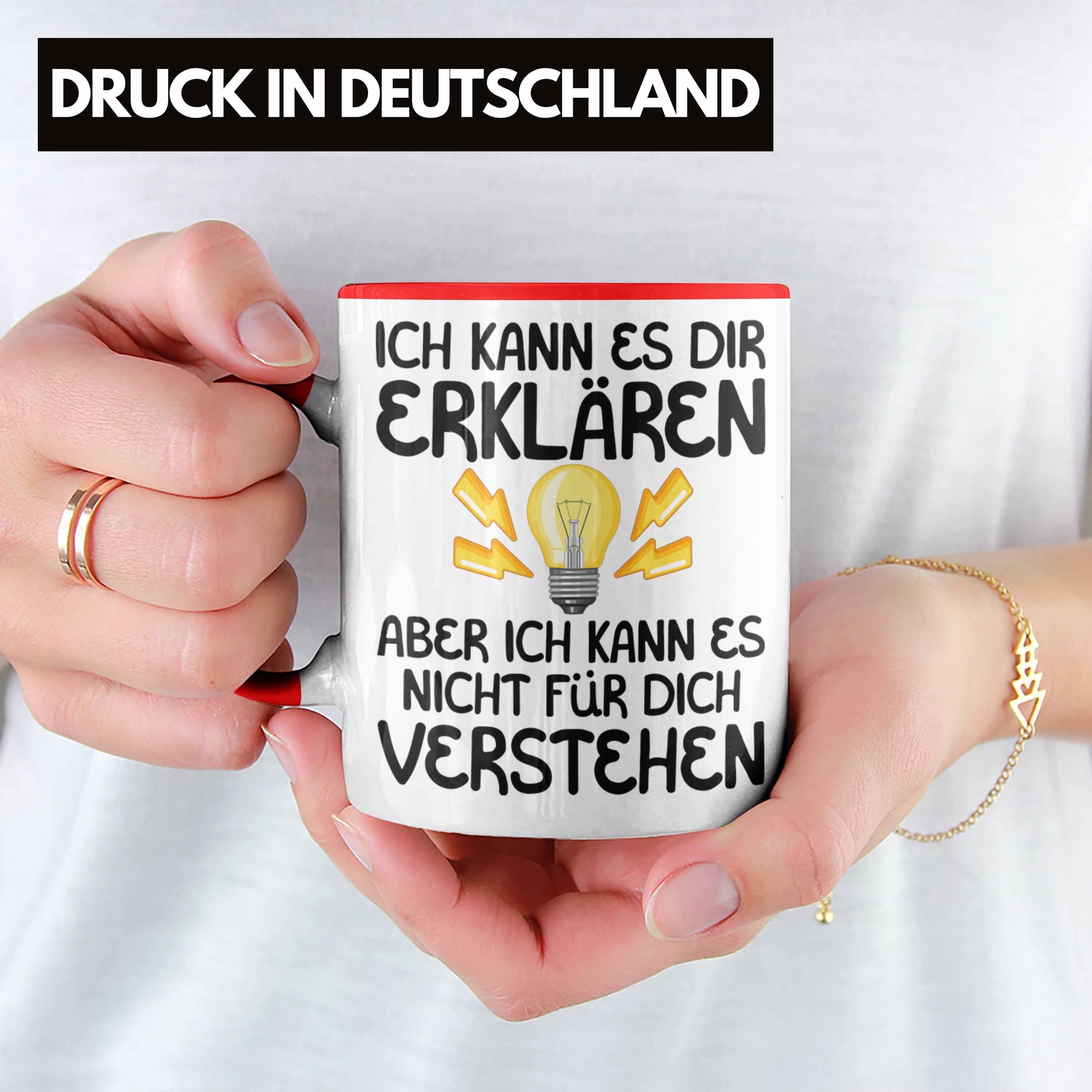 Trendation Tasse Elektriker für Lustiger Tasse Elek Rot Lehrer Geschenk Geschenkidee Spruch