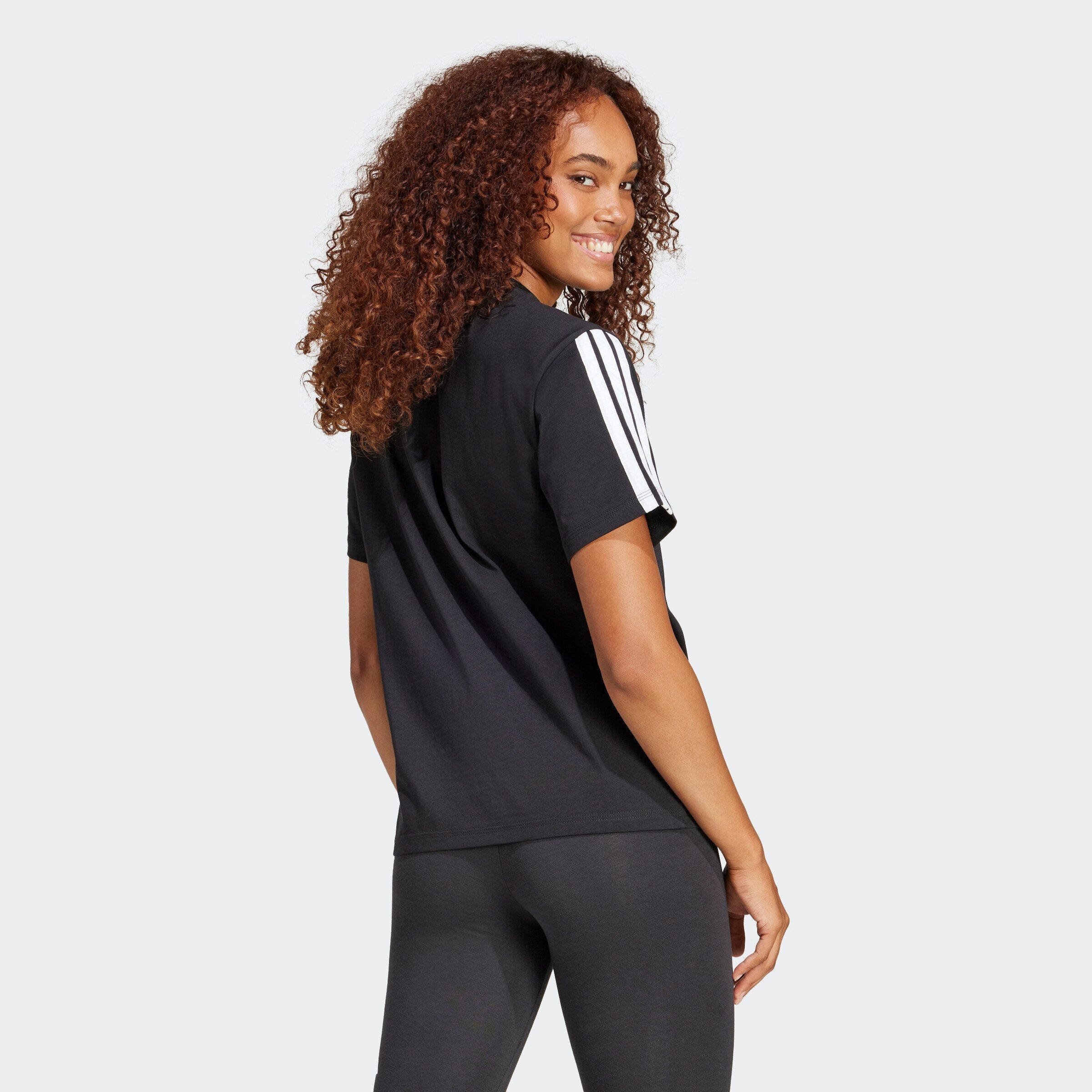 adidas Sportswear Funktionsshirt ESSENTIALS 3-STRIPES COTTON (1-tlg) Seitenstreifen