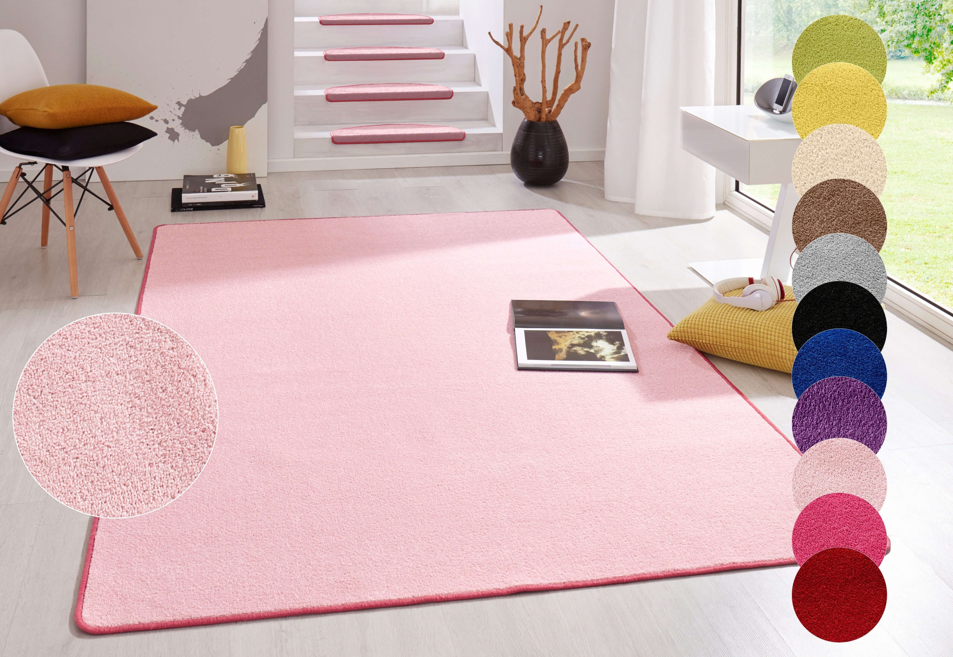 HANSE Home Teppich »Fancy«, rechteckig, 7 mm Höhe, Kurzflor, Läufer, uni, g günstig online kaufen