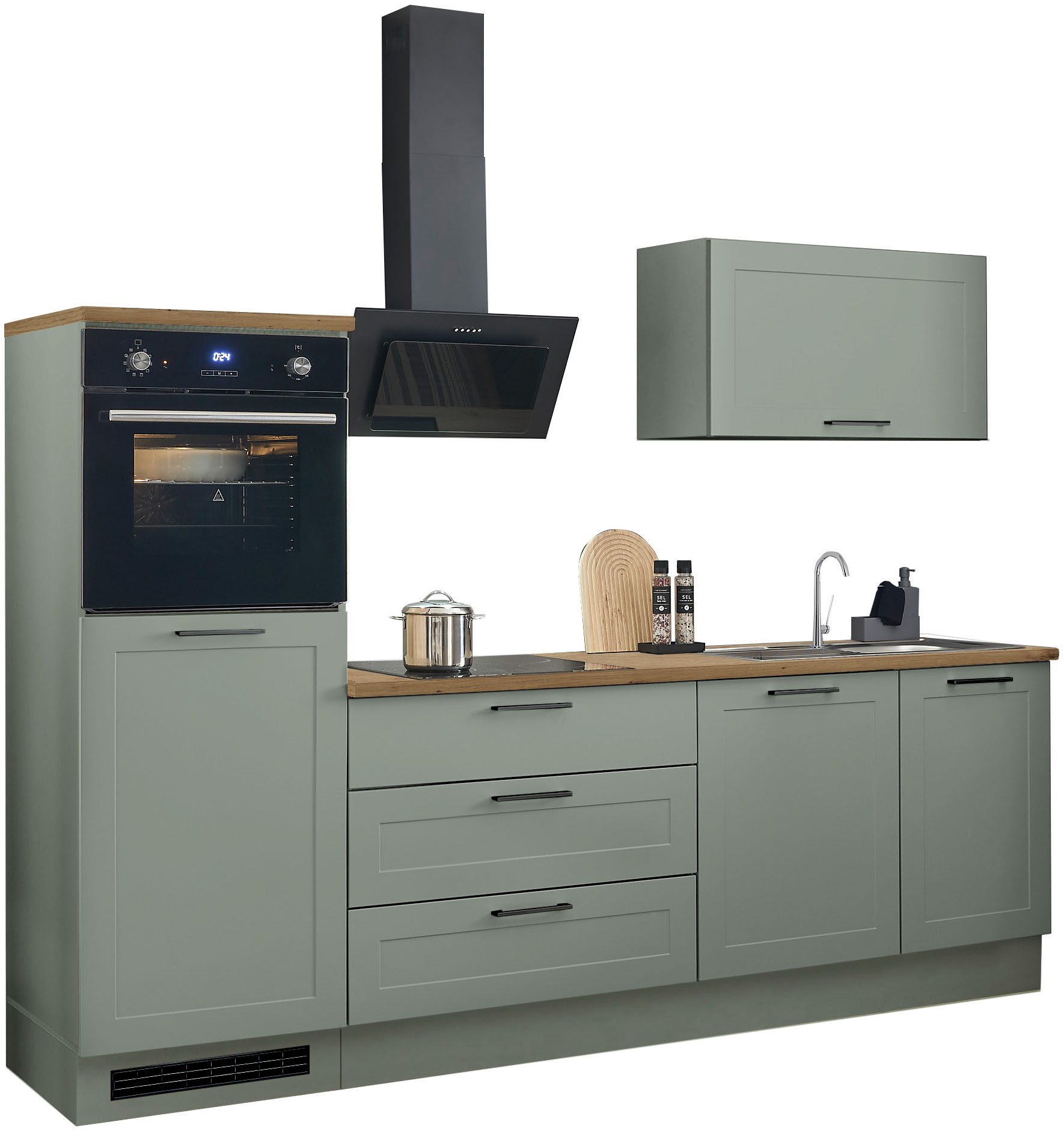 BASIC by Balculina Küchenzeile Marsi, Breite 260 cm, wahlweise mit E-Geräten, mit Soft-Close-Funktion