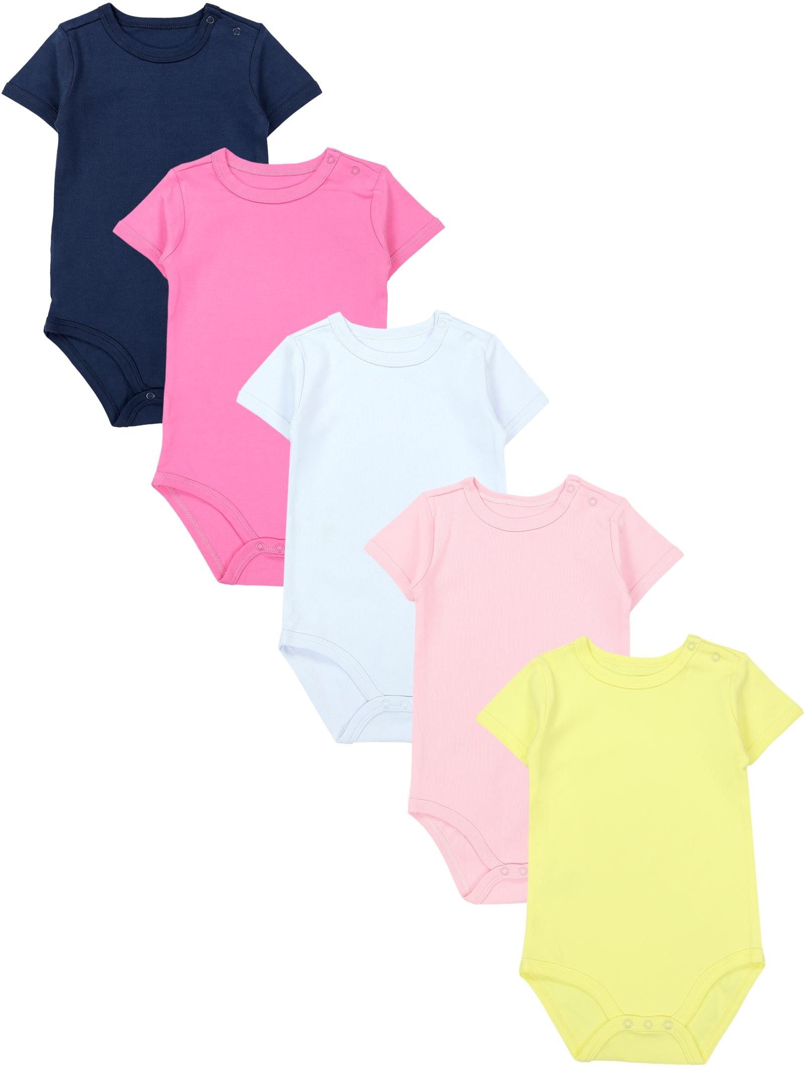 TupTam Kurzarmbody TupTam Mädchen Baby Body Kurzarm in Unifarben - 5er Pack