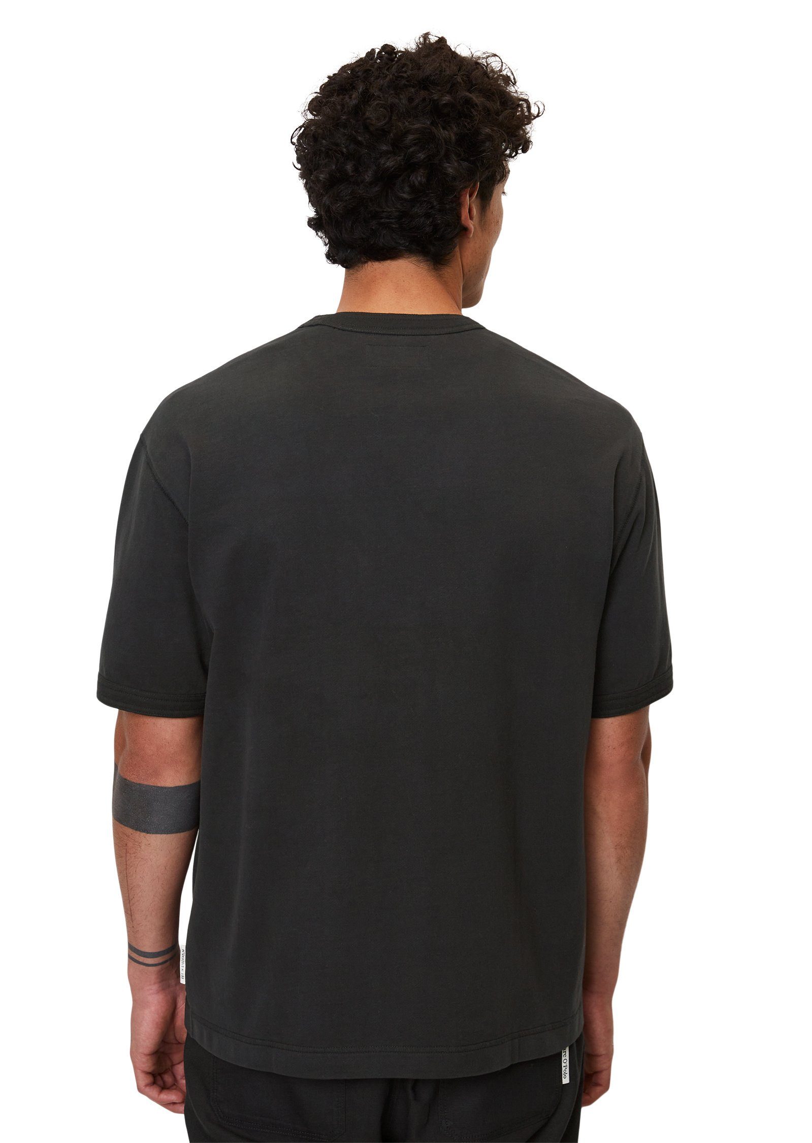 T-Shirt dekorativer Teilungsnaht schwarz O'Polo mit Marc