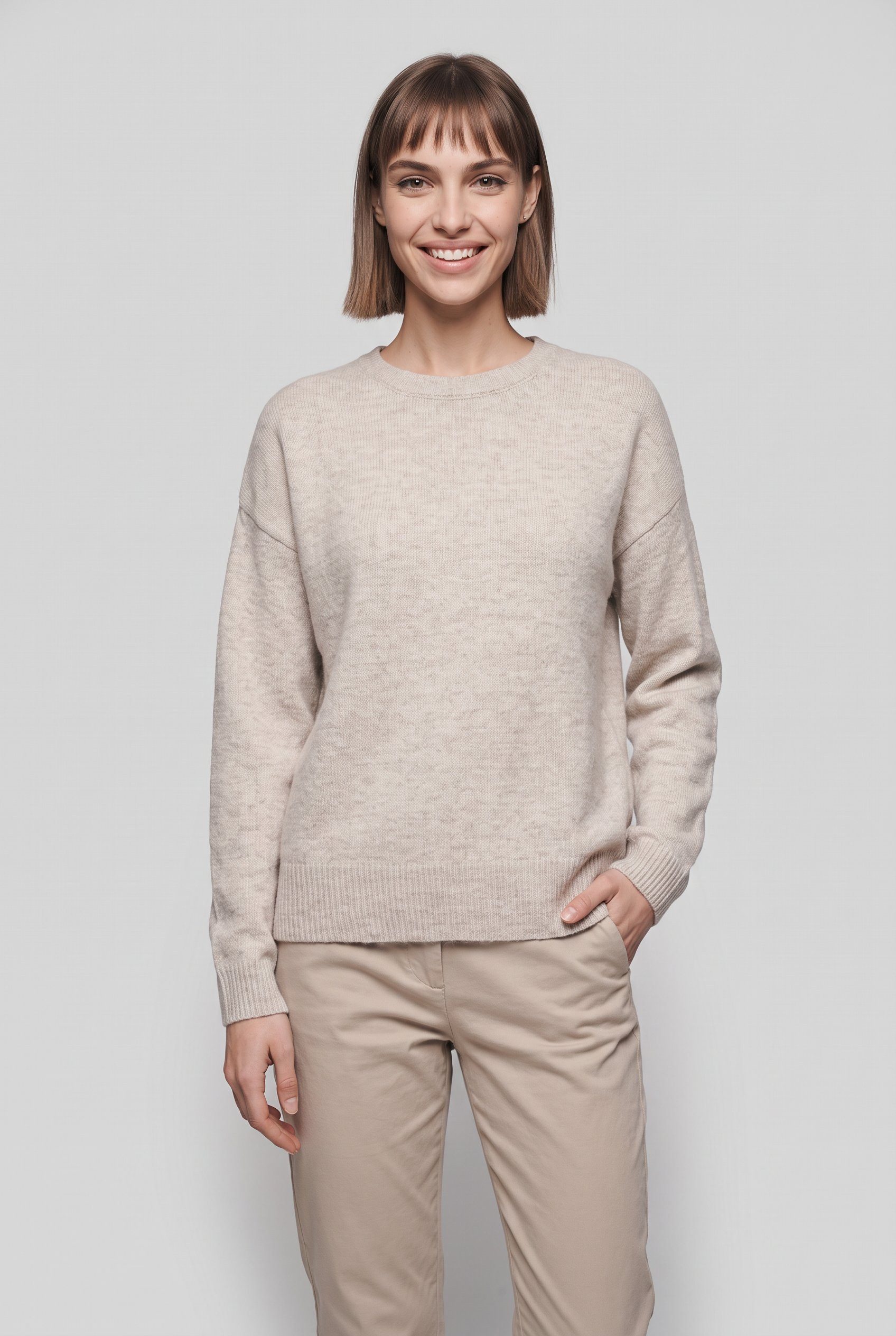 ONLY Strickpullover ONLOLIVIA LS O-NECK CC KNT Materialmix, regular fit