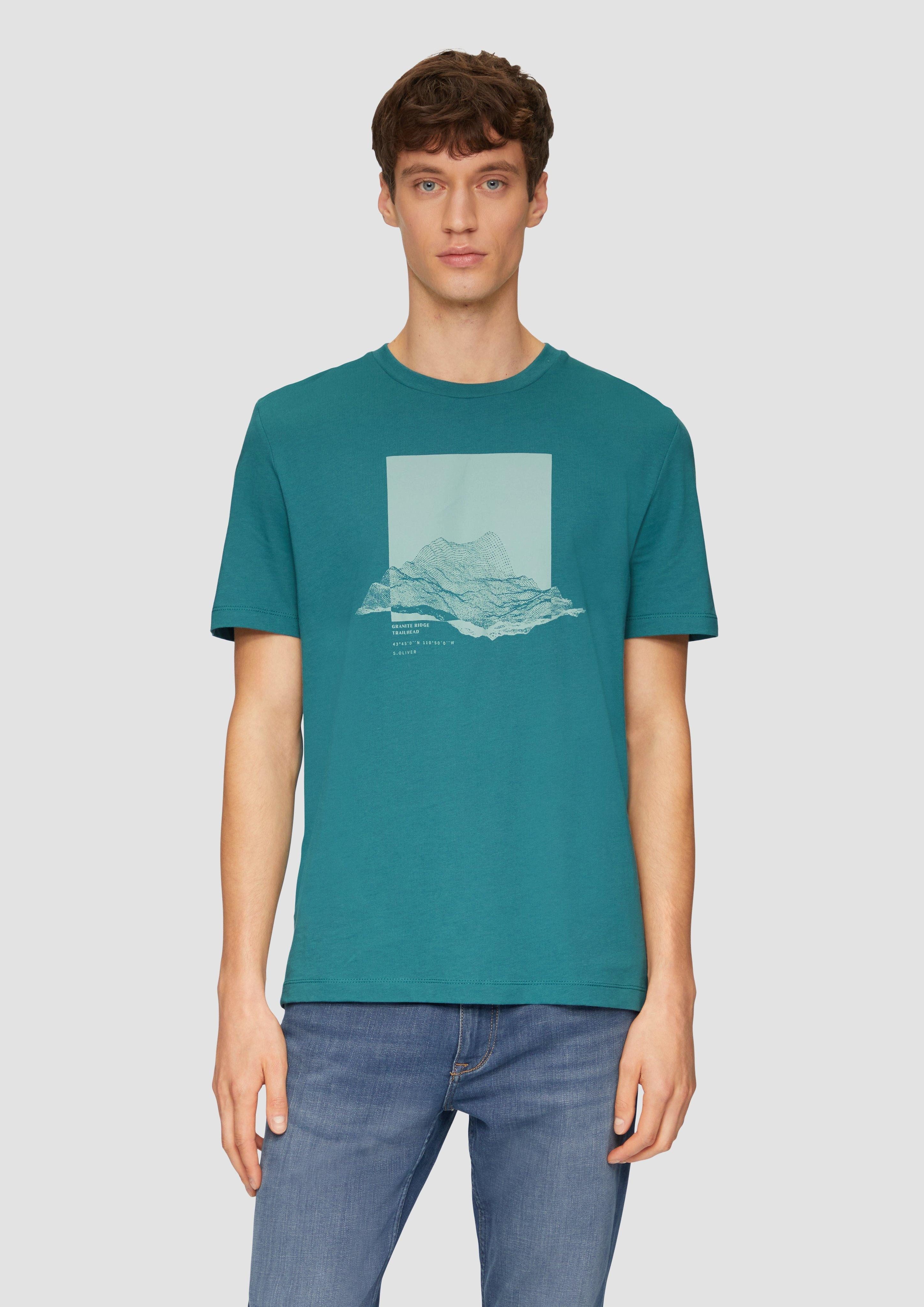 s.Oliver Kurzarmshirt Crew-Neck-Shirt mit Frontprint günstig online kaufen