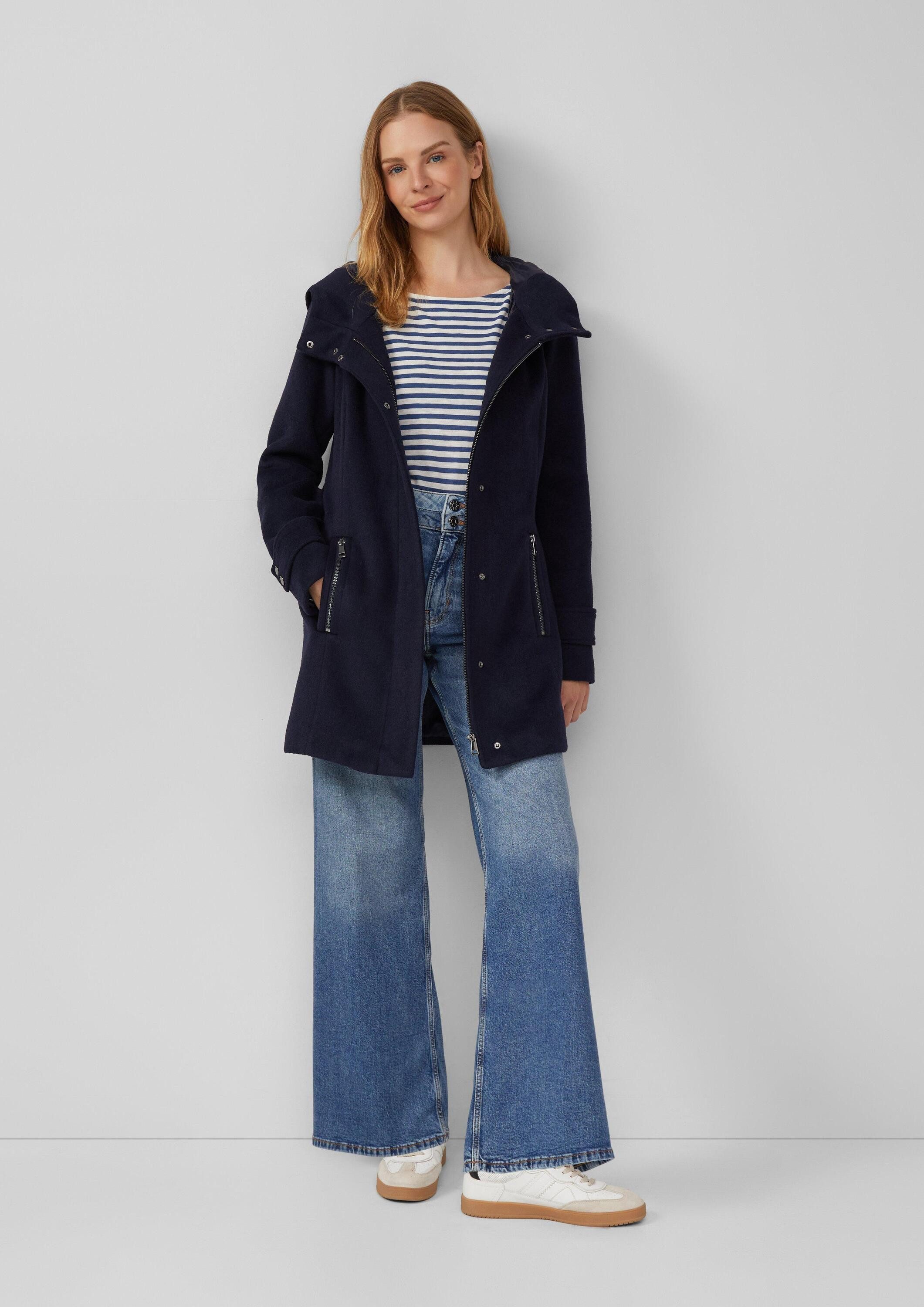 s.Oliver Funktionsmantel Outdoor-Mantel Wollmix-Mantel im Slim Fit mit Gürtel