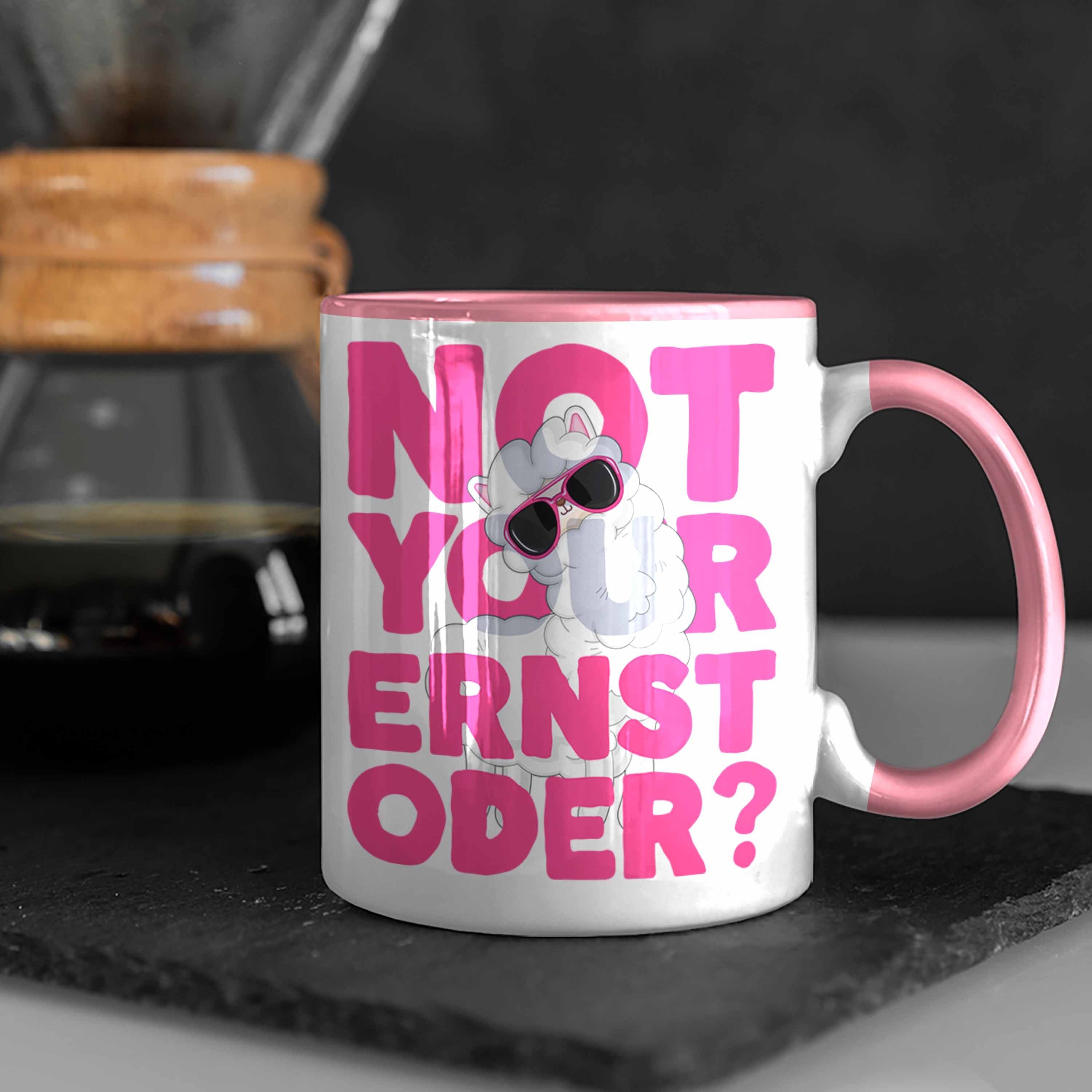 Tasse Pink Your Frauen für Not Kaffeetasse Trendation Spruch mit Tasse Rosa Llama Oder Ernst