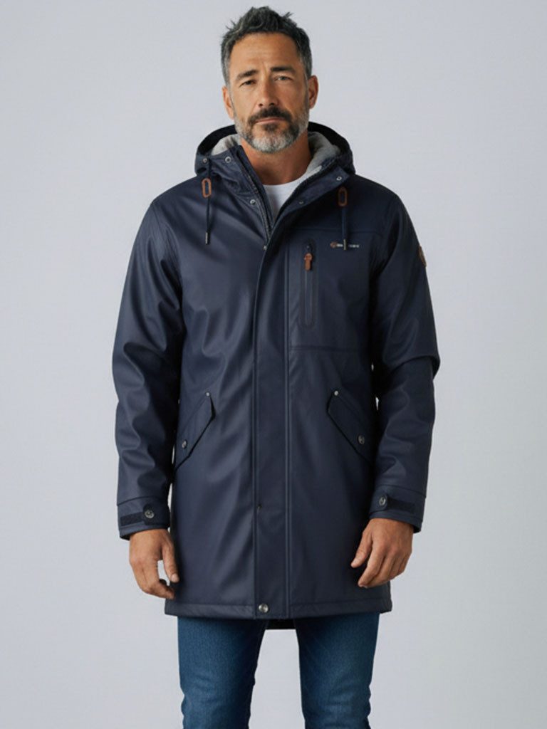 Dry Fashion Regenjacke Bergen Herren Jacke Regenmantel Bergen mit Innenfutter - wind- & wasserdicht