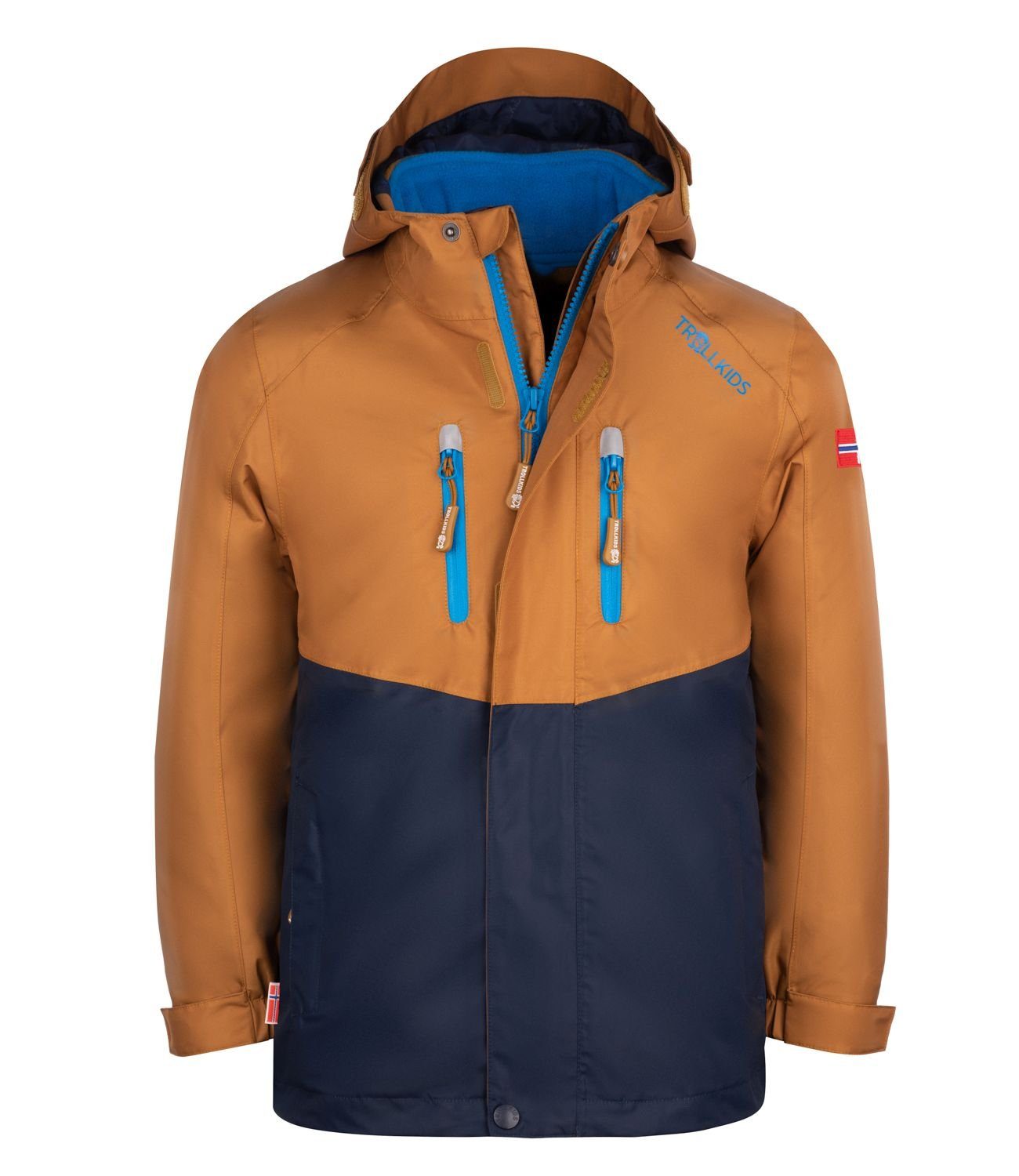 TROLLKIDS 3-in-1-Funktionsjacke Bryggen Bronze/Marineblau