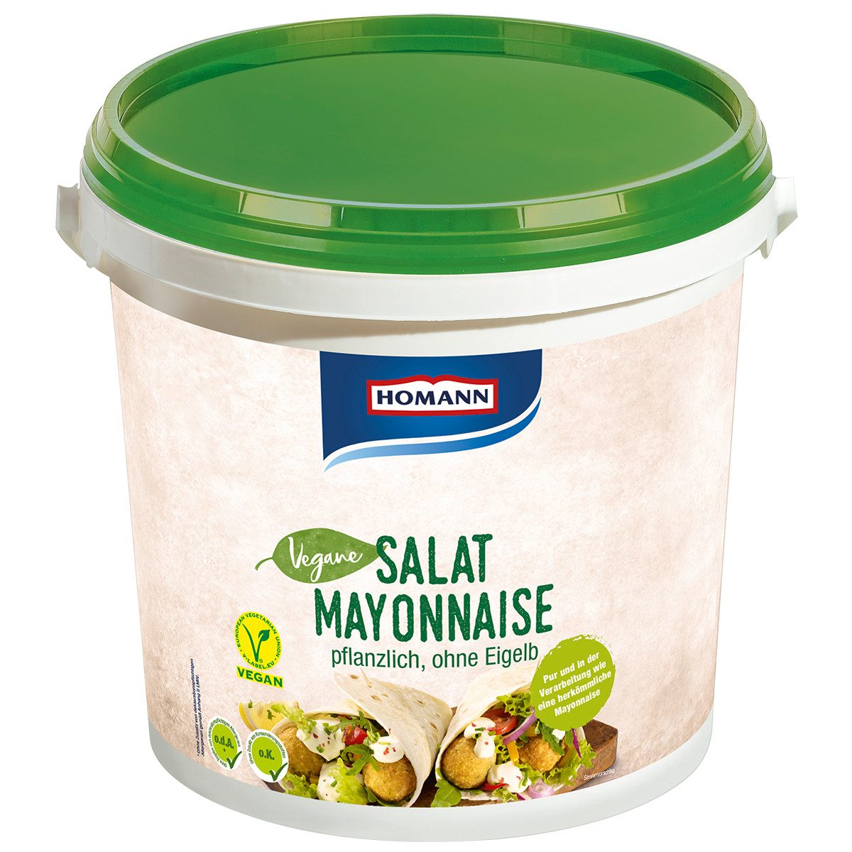 Homann Saucen, Homann Vegane Salatmayonnaise cremig mild auf Rapsölbasis 10000g