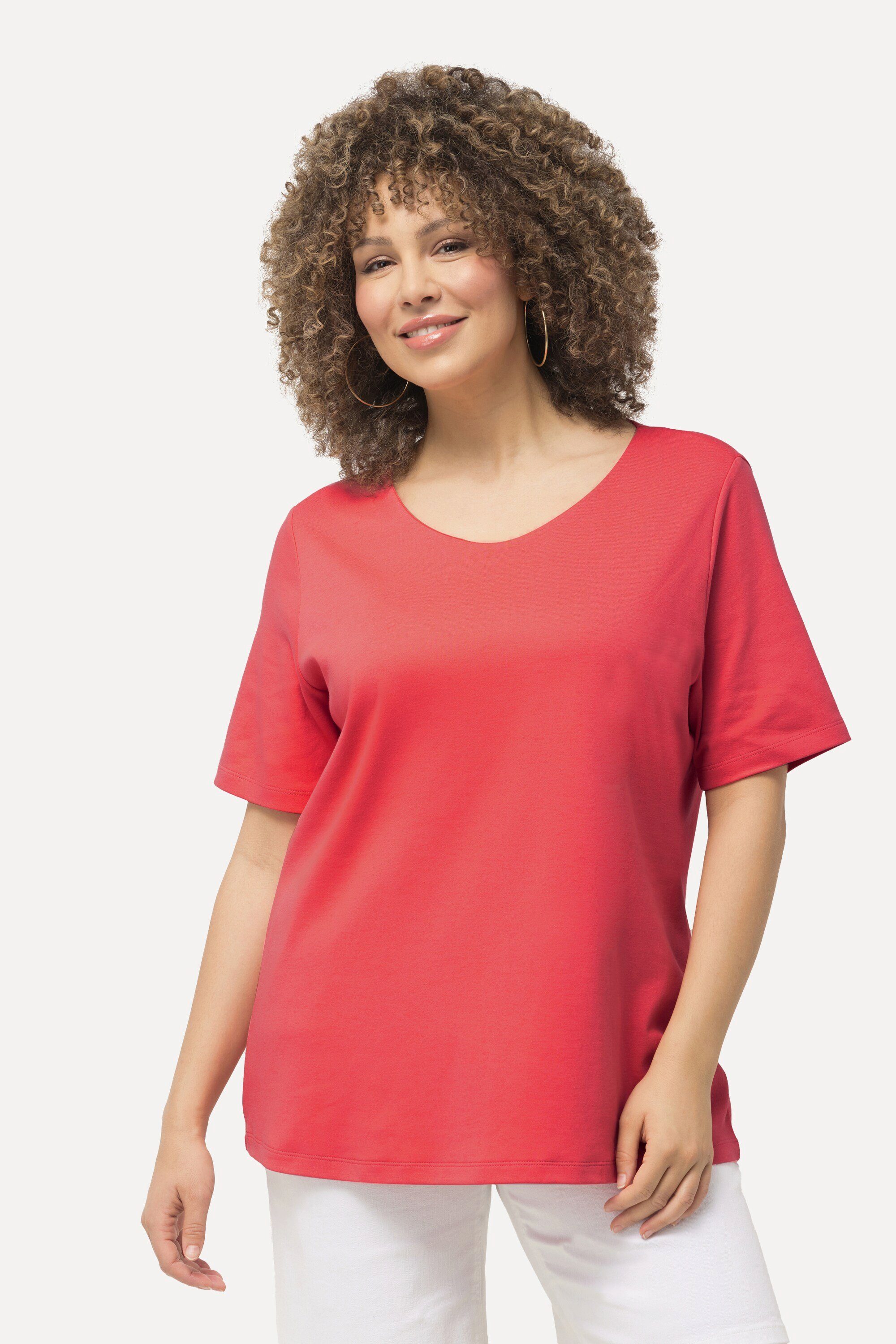 Ulla Popken T-Shirt Shirt doppellagige Vorderseite günstig online kaufen