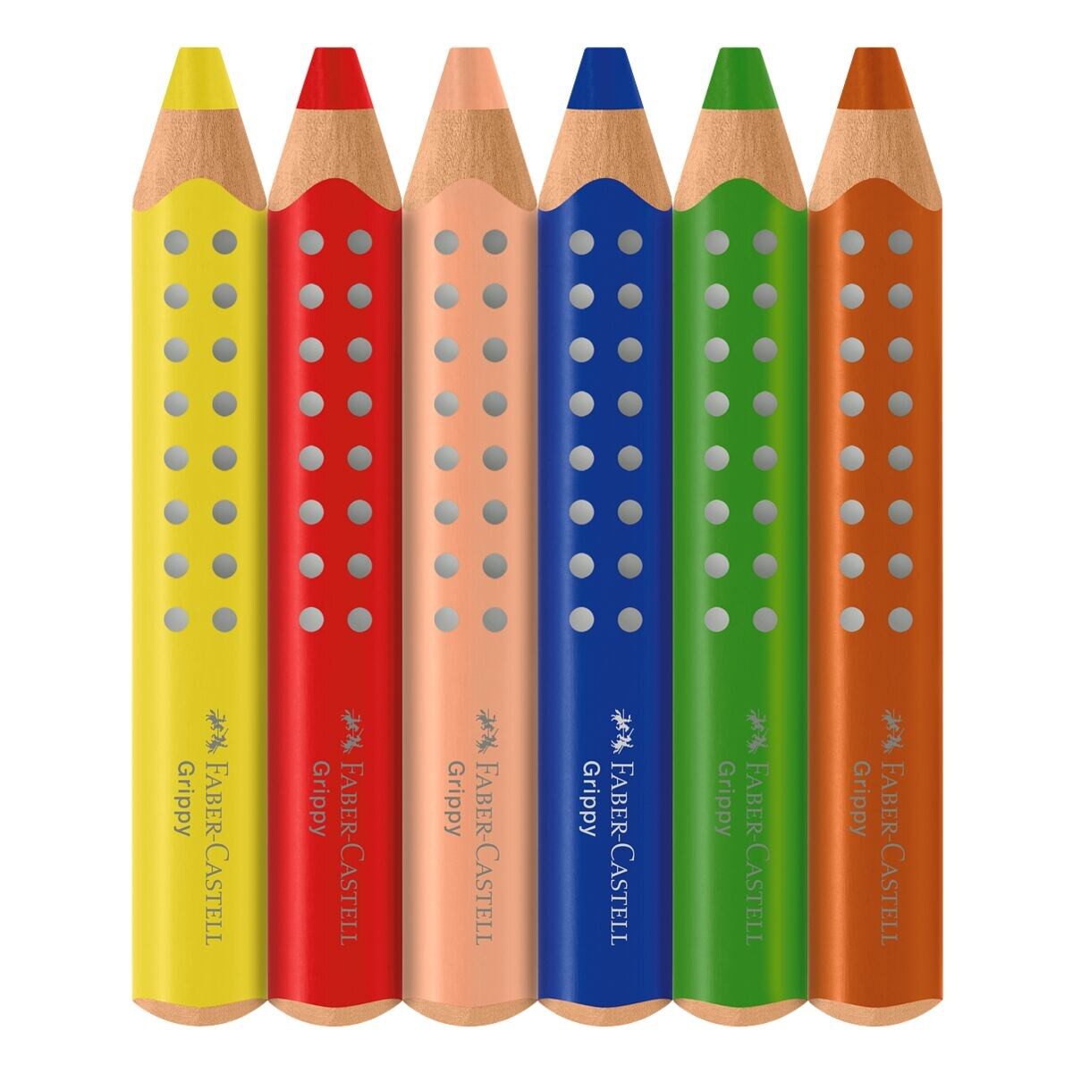 Faber-Castell Buntstift Grippy, (6-tlg), 6 Farben, mit XXL Jumbomine