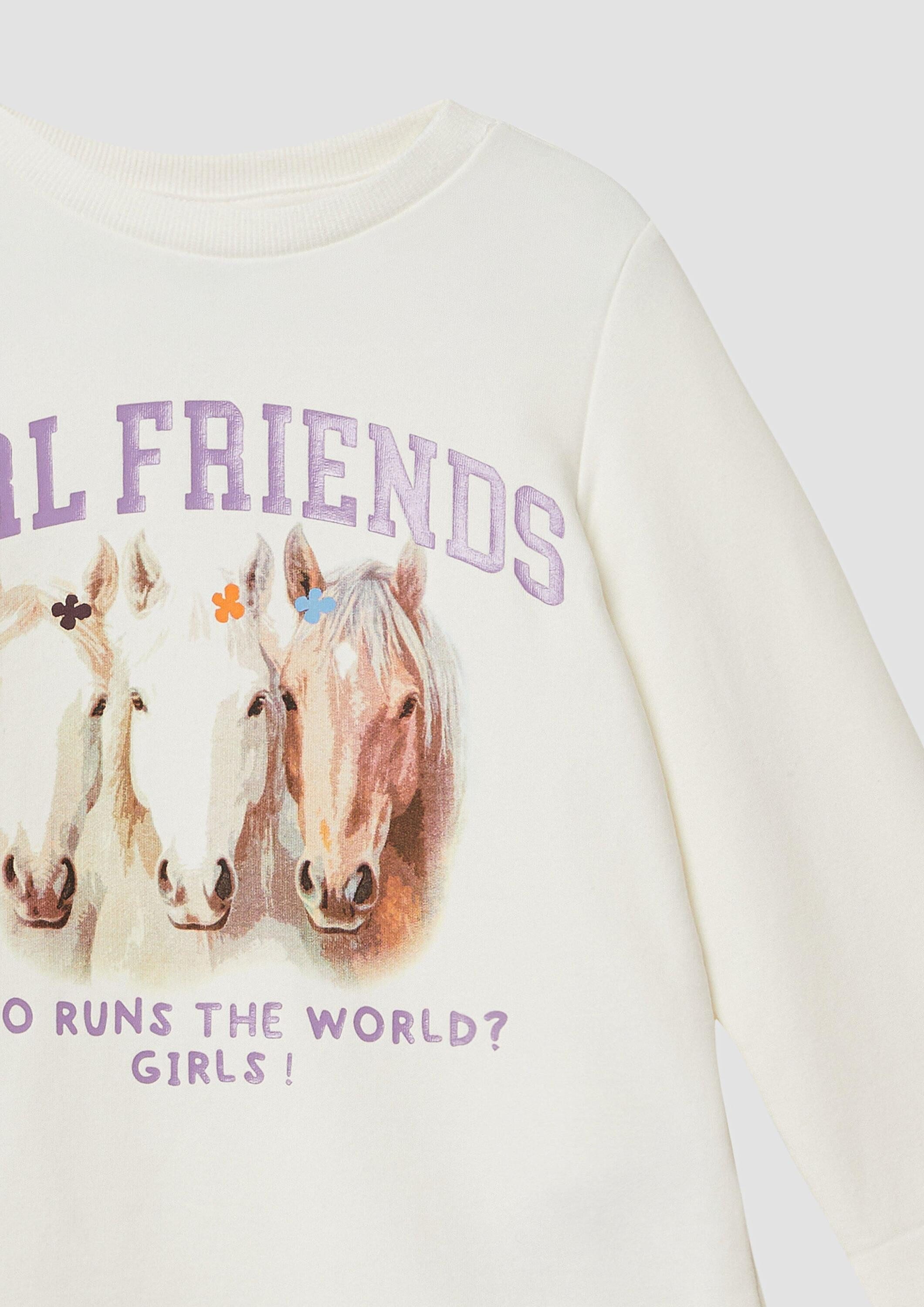 s.Oliver Sweatshirt Sweatshirt Sweatshirt mit überlappendem Saum und kuscheliger Innenseite