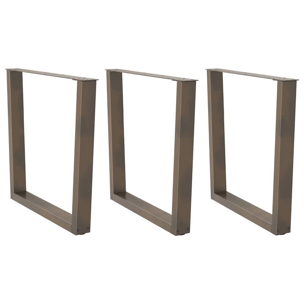 vidaXL Tischbein Esstisch Beine V-Form 3 Stück Naturstahl 90x(72-73,3) cm Stahl