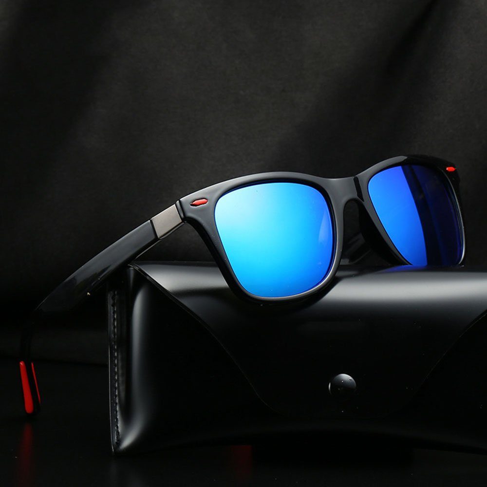 Damen Unisex Superleichtes Vintage Sonnenbrille Polarisiert blue Sonnenbrille Haiaveng Sonnenbrille Rechteckig Herren Rechteckige Retro