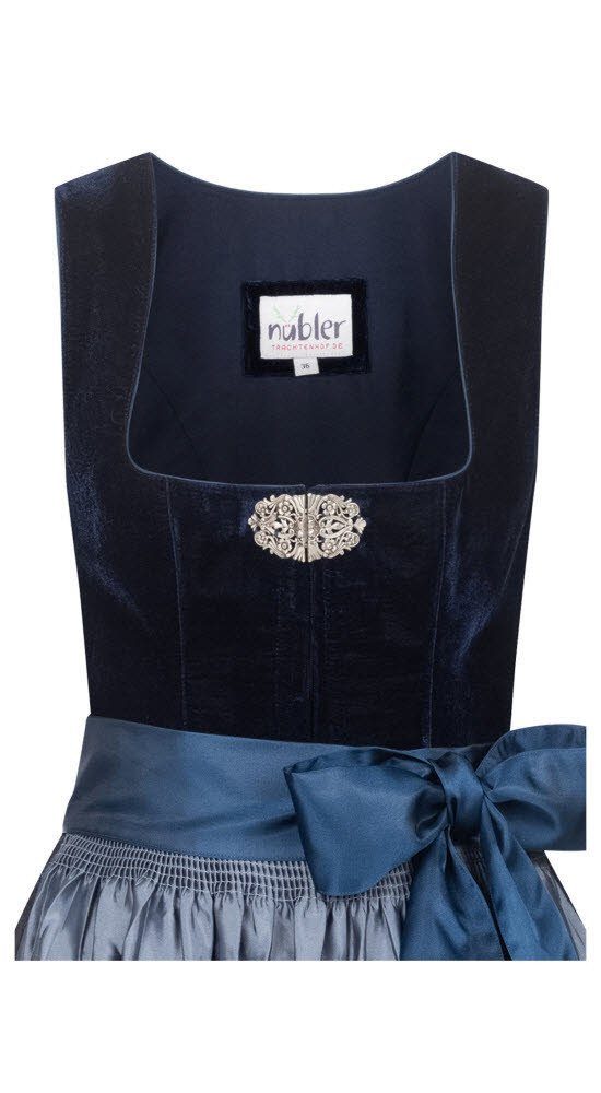 Nübler Trachtenkleid Dirndl Marlies in Dunkelblau von Nübler - Rocklänge 60 cm