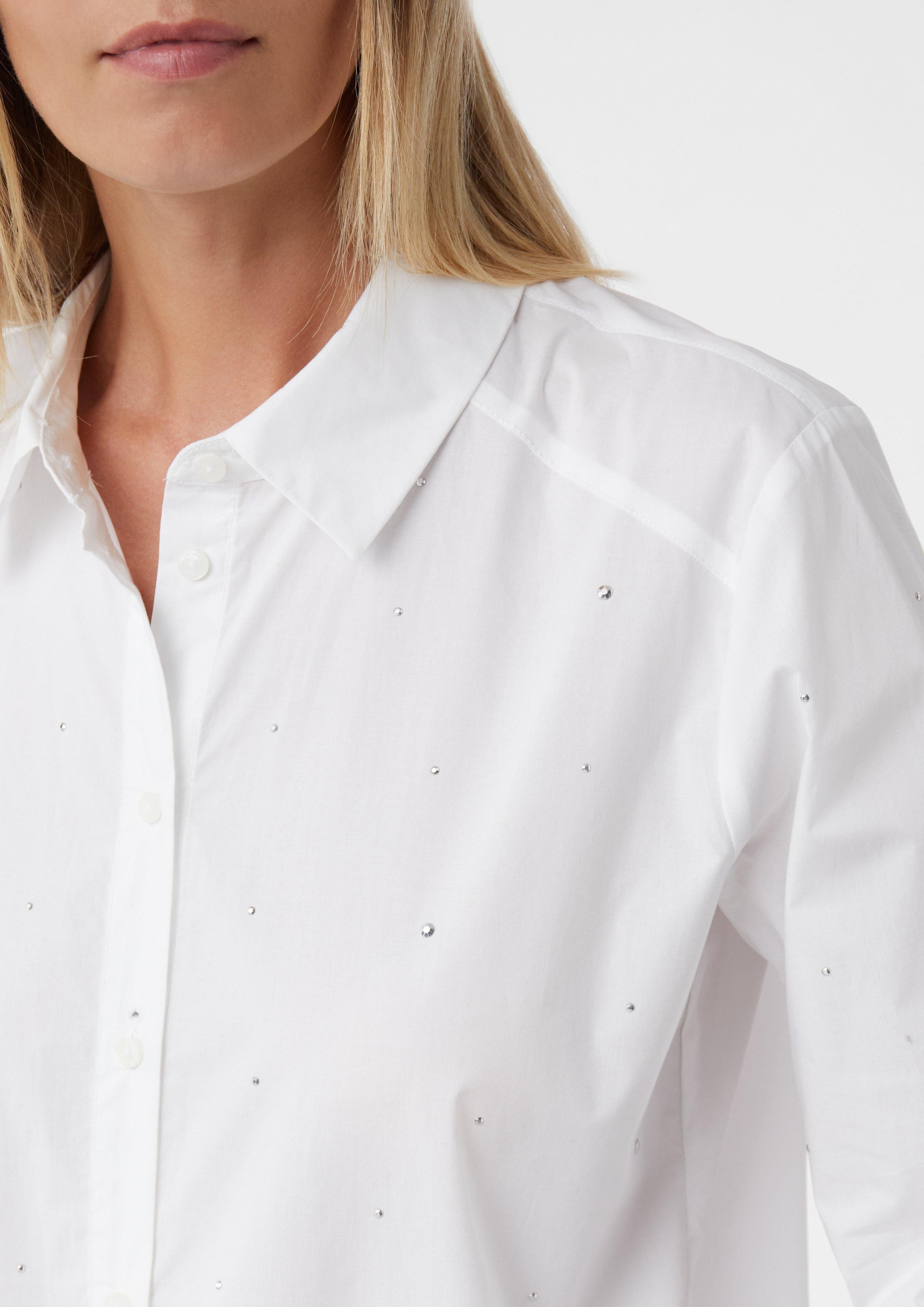 comma casual identity Langarmbluse Verkürzte Popeline-Bluse günstig online kaufen