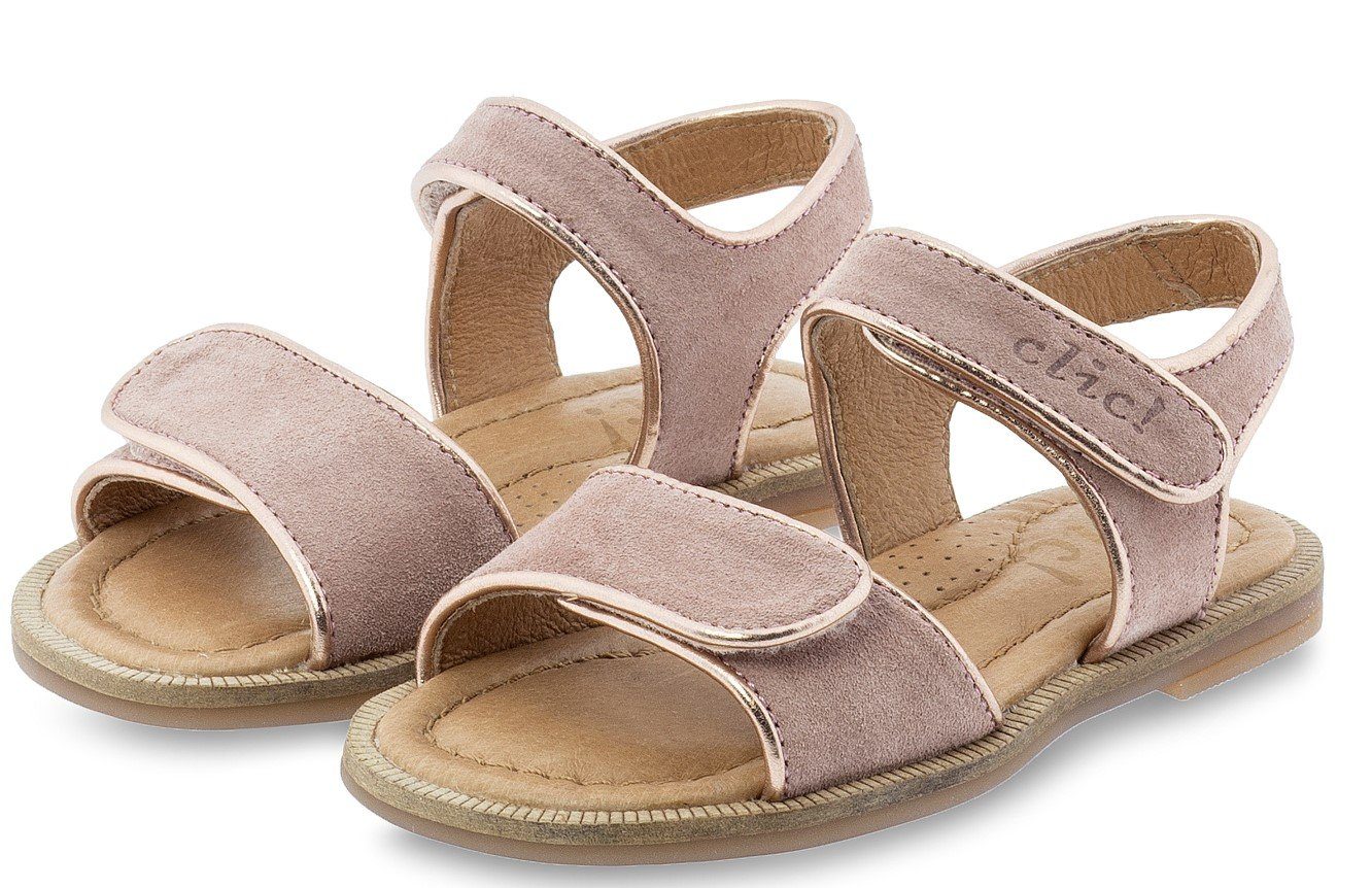 Clic Clic Sandalen Sandalette mit Mädchen Rosa Doppel Klett 8974 Leder