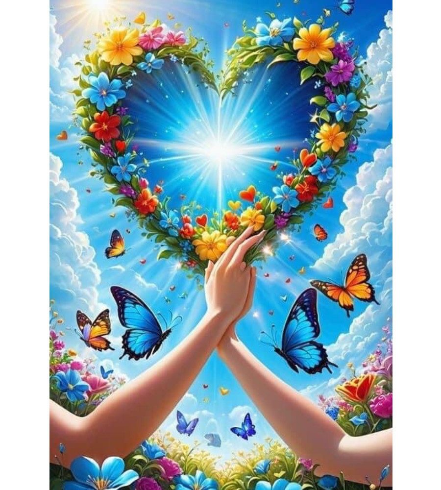 Rötting Design Malen nach Zahlen Diamond Painting Set 5 DIY Motiv Herz der Freundschaft (Komplett-Set), Diamond Painting Vollbild, Lieferung enthält alle Utensilien