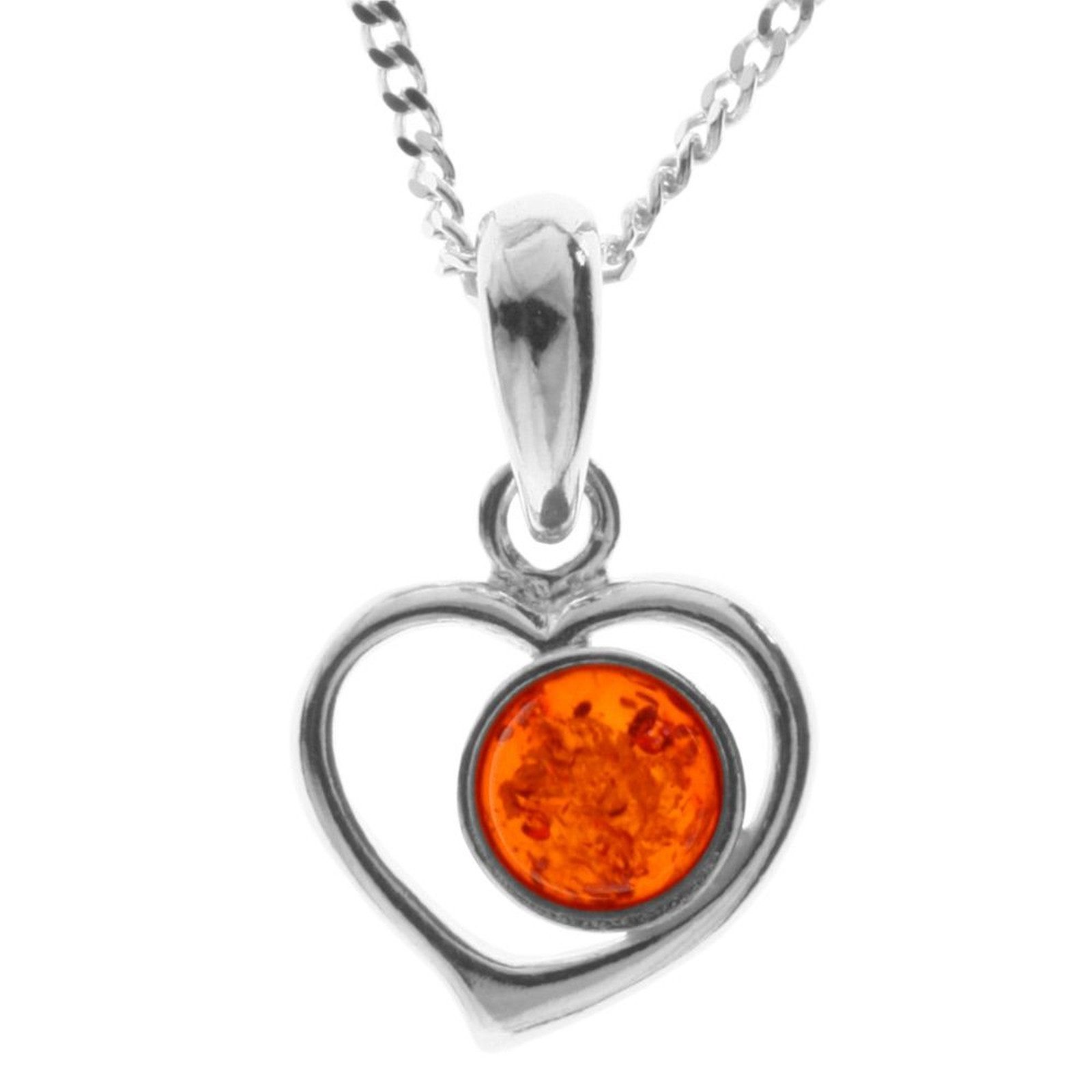 Kette mit Anhänger Ostsee-Schmuck Kette mit Anhänger Herz Kette mit Anhänger Herz