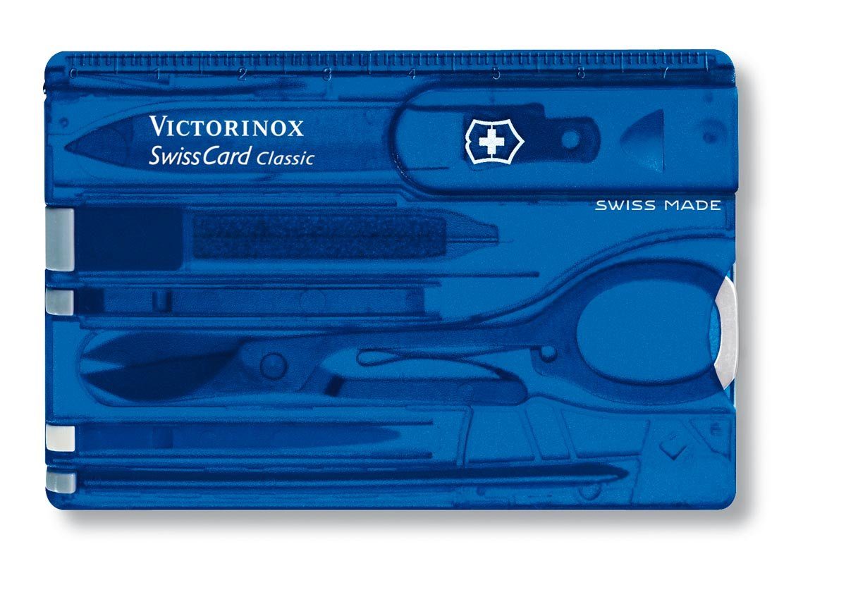 Victorinox Taschenmesser Swiss Card Classic, blau transparent