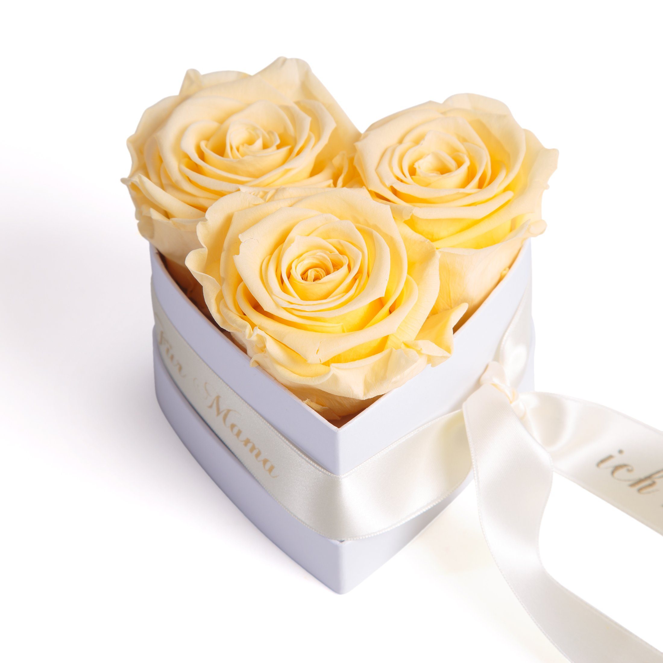 Kunstblume Rosenbox Herz 3 Infinity Rosen günstig online kaufen