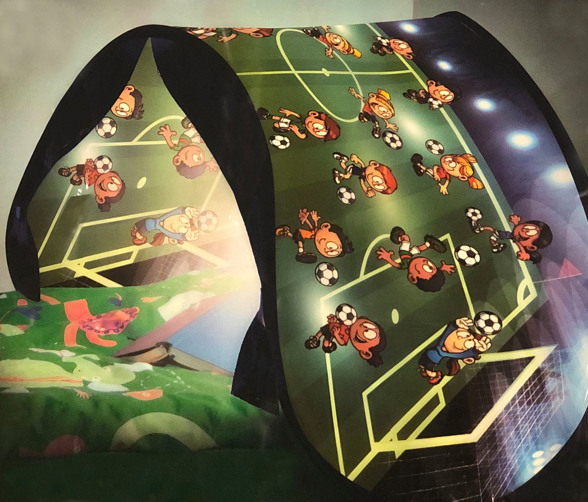 dynamic24 Tunnelzelt, Sleepfun Fussball Pop Up Tunnel Zelt Spieltunnel