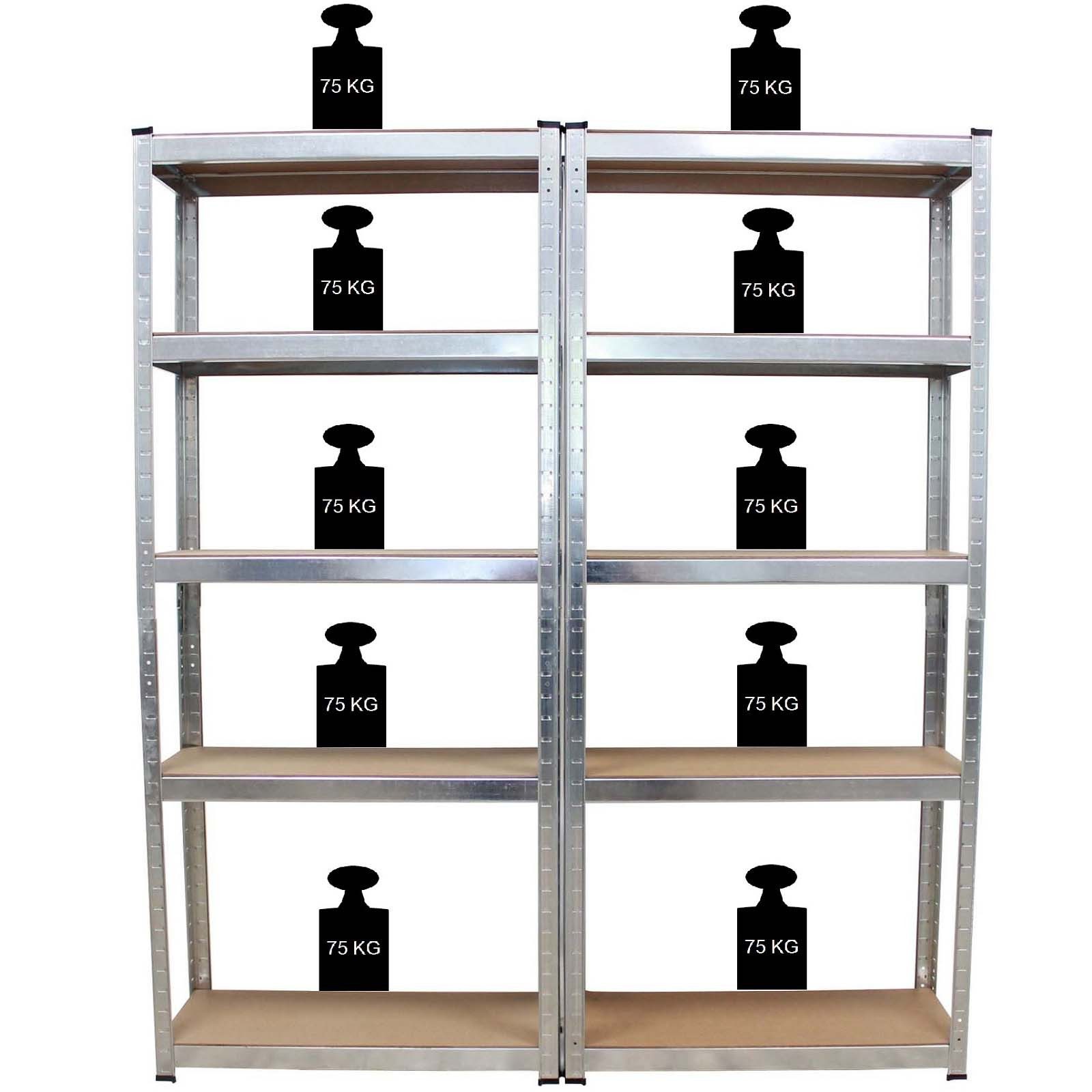 TRUTZHOLM Steckregal Schwerlastregal 170x75x30 cm 2er Set Steckregal Lagerregal, 2er Set – Bild 5 von 5
