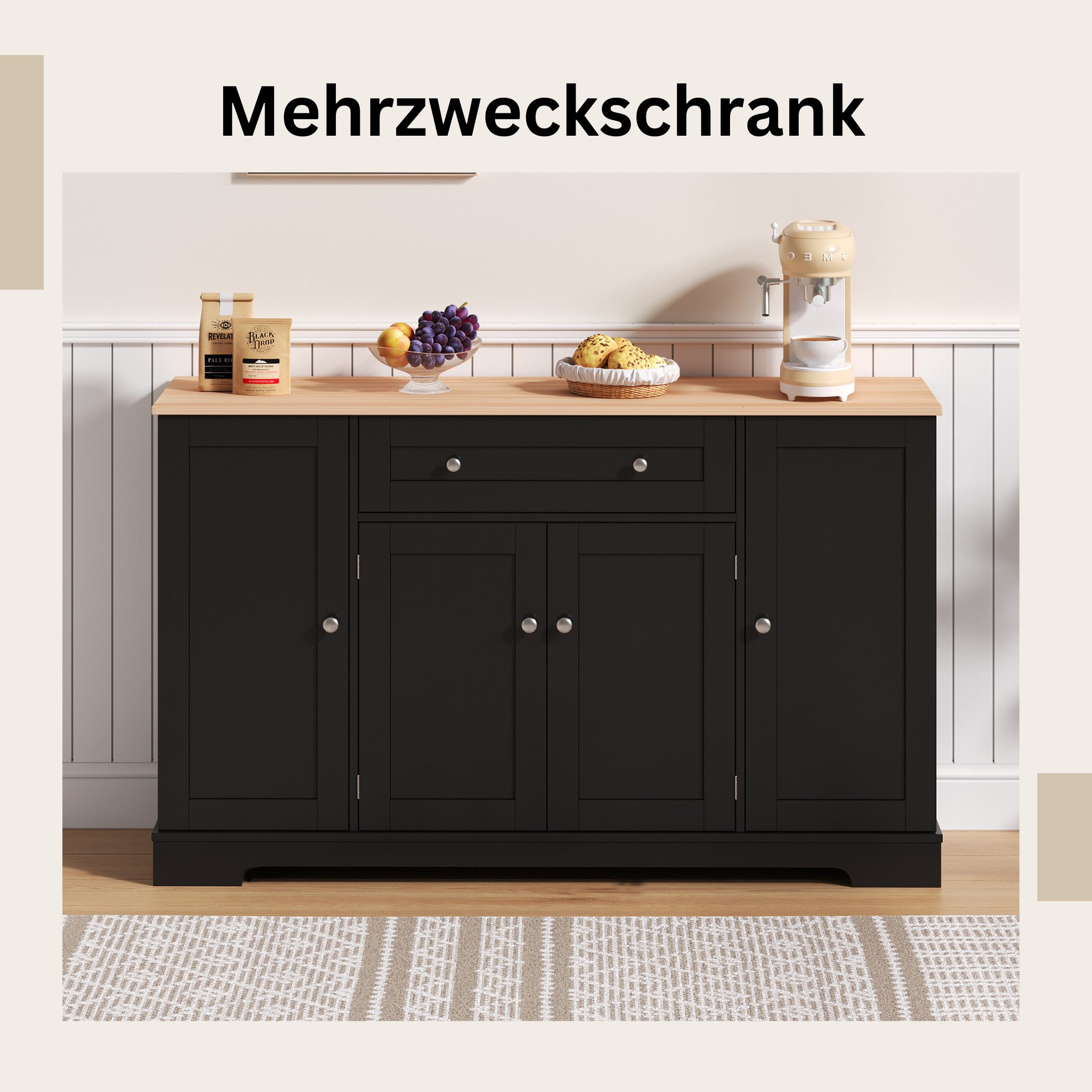 SeedWave Anrichte Modern Küchenbuffet Mehrzweckschrank Beistellschrank mit günstig online kaufen