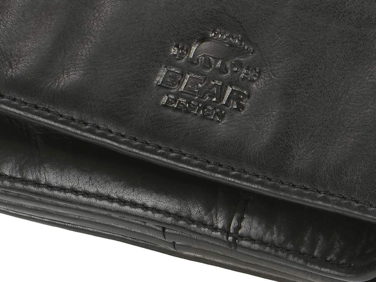 Bear Design Geldbörse Emma, Damenbörse, Portemonnaie, 15x9cm weiches Kartenfächer, Leder, black 14