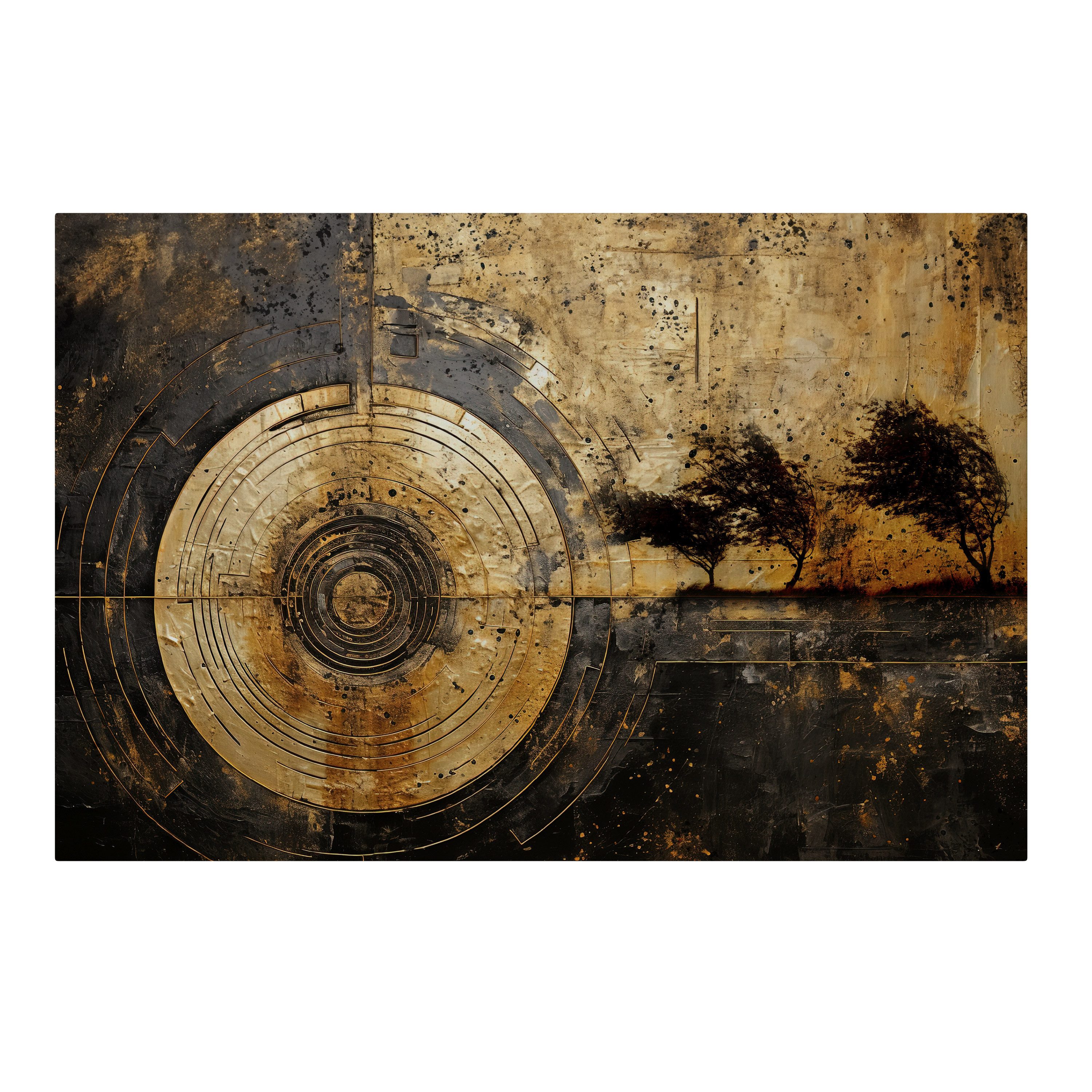 SPACEREBELS Leinwandbild COPPERY EARTHQUAKE, Weltkarte (1 St), 3 cm Keilrahmen, Baumwollleinwand